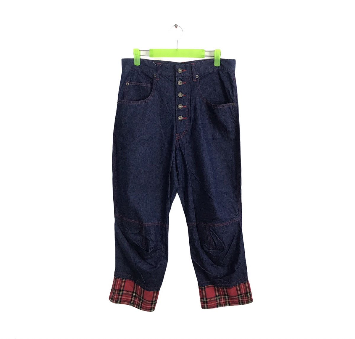 Acid Jazz Men Japanese Brand Plaid Checked Style Pants