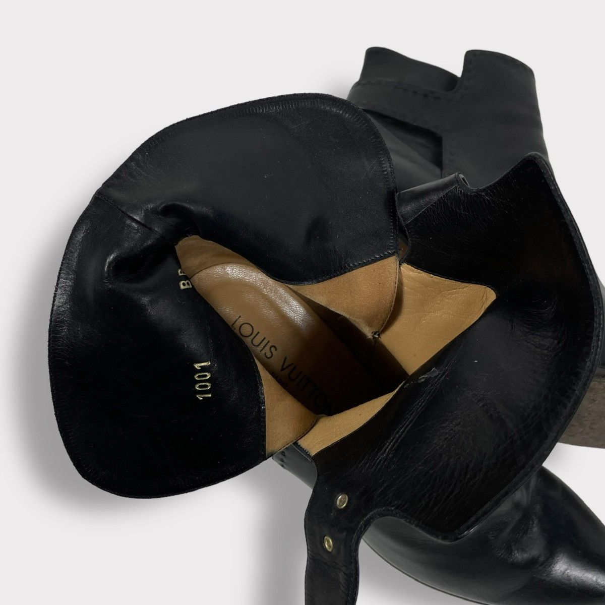 Vintage Louis Vuitton Leather Metal Logo High-Top Boots Size US 9 / IT 39 - 7 Thumbnail