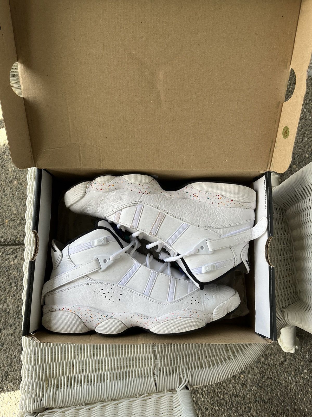 air jordan 6 rings paint splatter