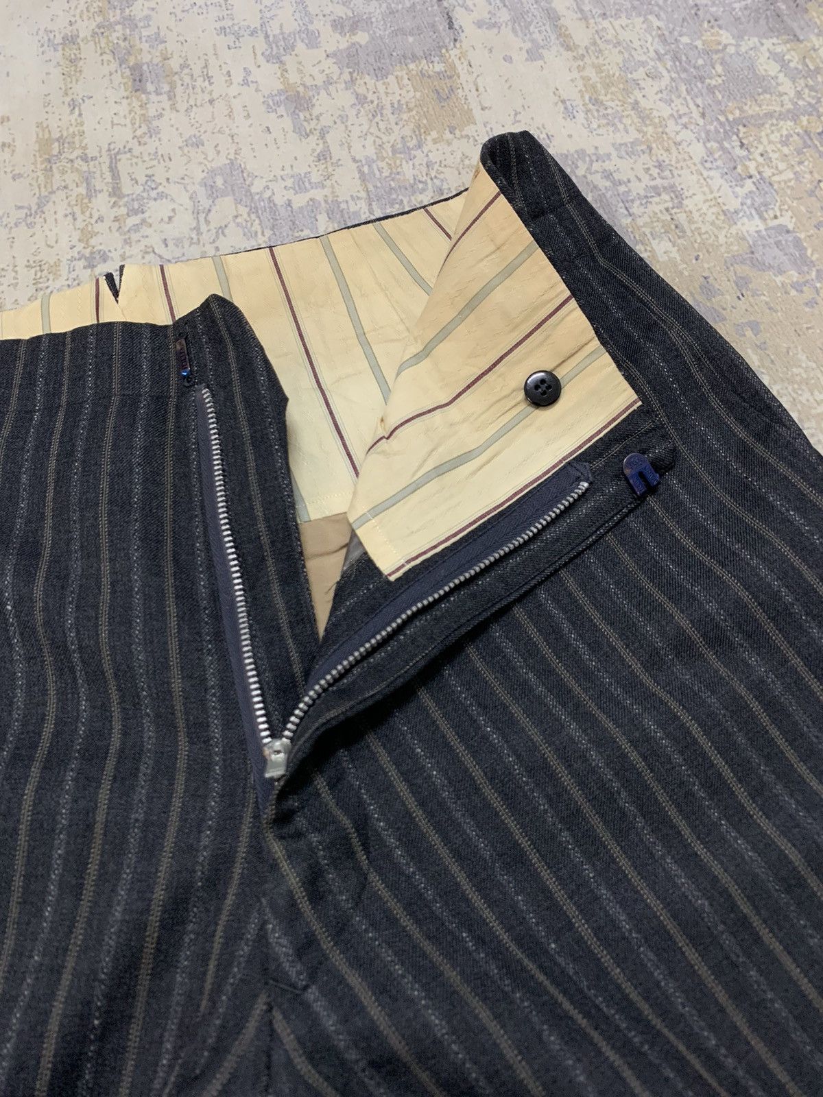 Japanese Brand Vintage Retro Stripe Made In England Cropped Pant 32x27.5 Size US 32 / EU 48 - 4 Thumbnail
