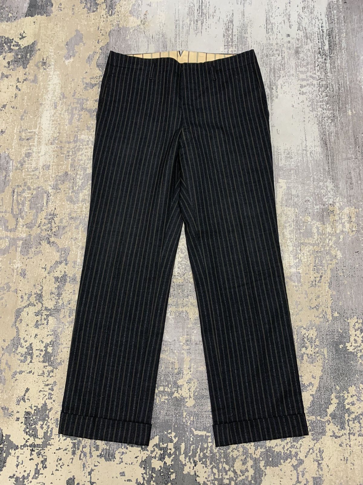 Japanese Brand Vintage Retro Stripe Made In England Cropped Pant 32x27.5 Size US 32 / EU 48 - 1 Thumbnail