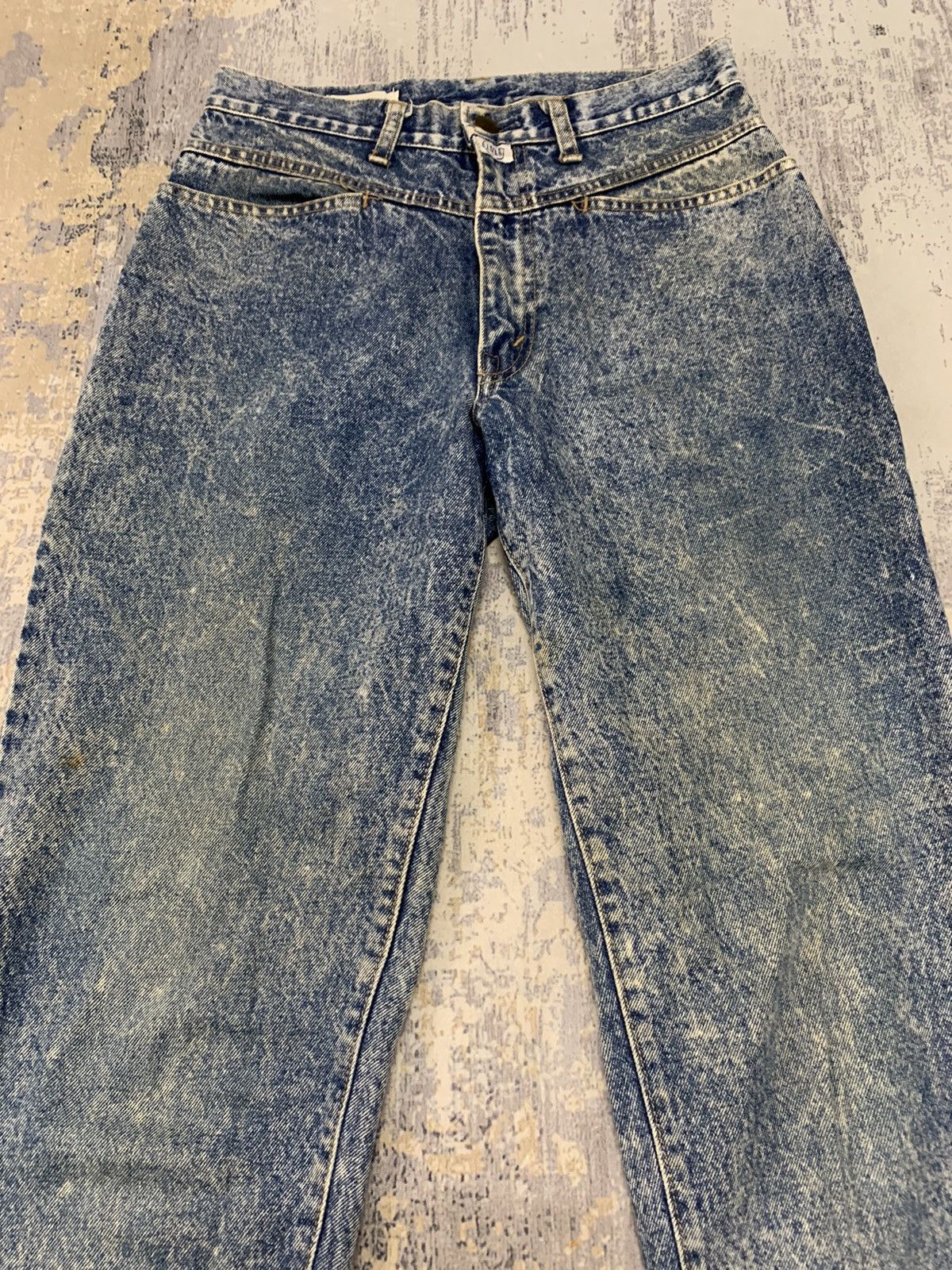 Vintage G.L.Heart Denim Acid Wash Retro Punk Tapered Jeans 28x30 Size US 28 / EU 44 - 3 Thumbnail