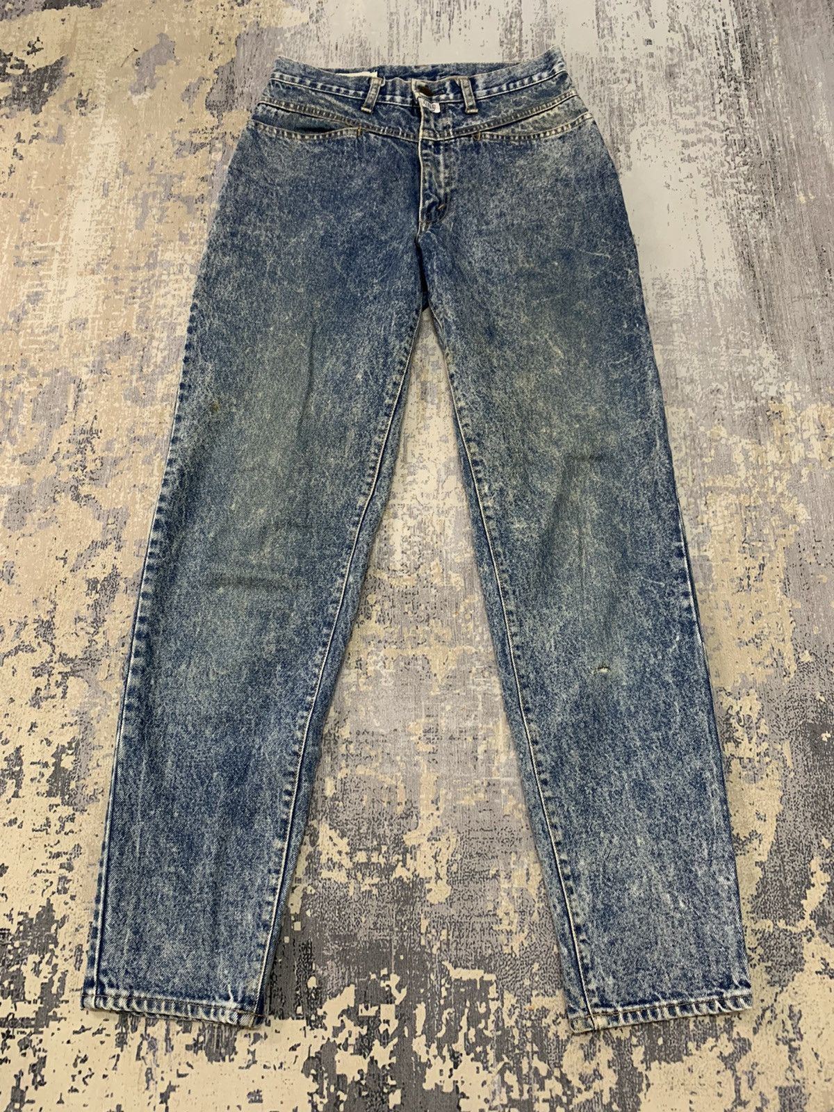 Vintage G.L.Heart Denim Acid Wash Retro Punk Tapered Jeans 28x30 Size US 28 / EU 44 - 1 Thumbnail