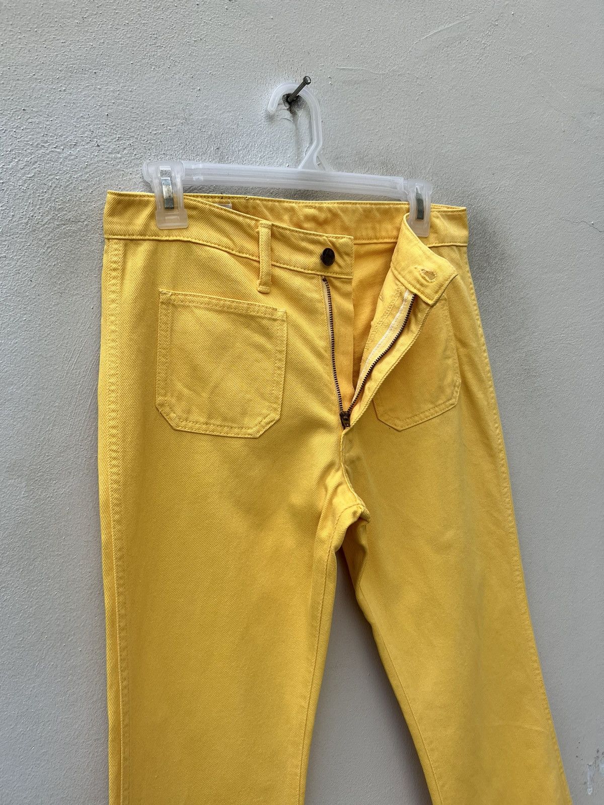 Big John Vintage 90s Big John Japan Yellow Denim Super Flare Jeans Size US 30 / EU 46 - 8 Thumbnail
