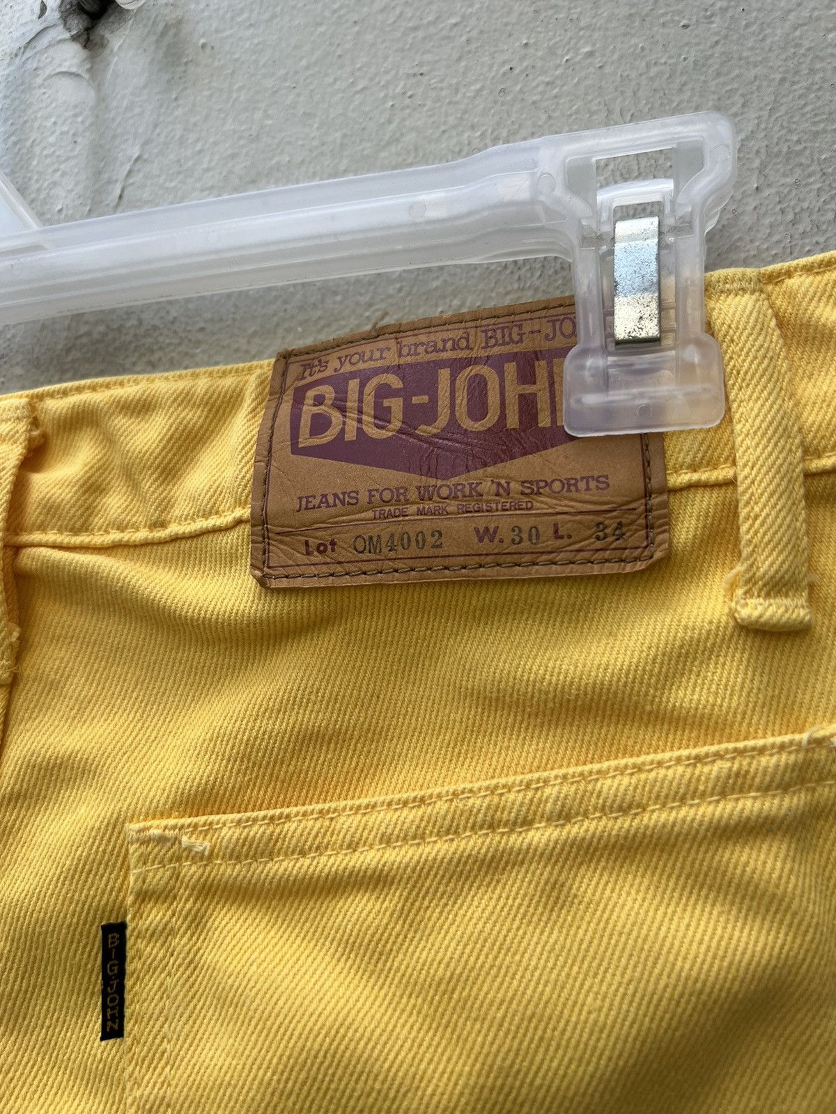 Big John Vintage 90s Big John Japan Yellow Denim Super Flare Jeans Size US 30 / EU 46 - 19 Thumbnail