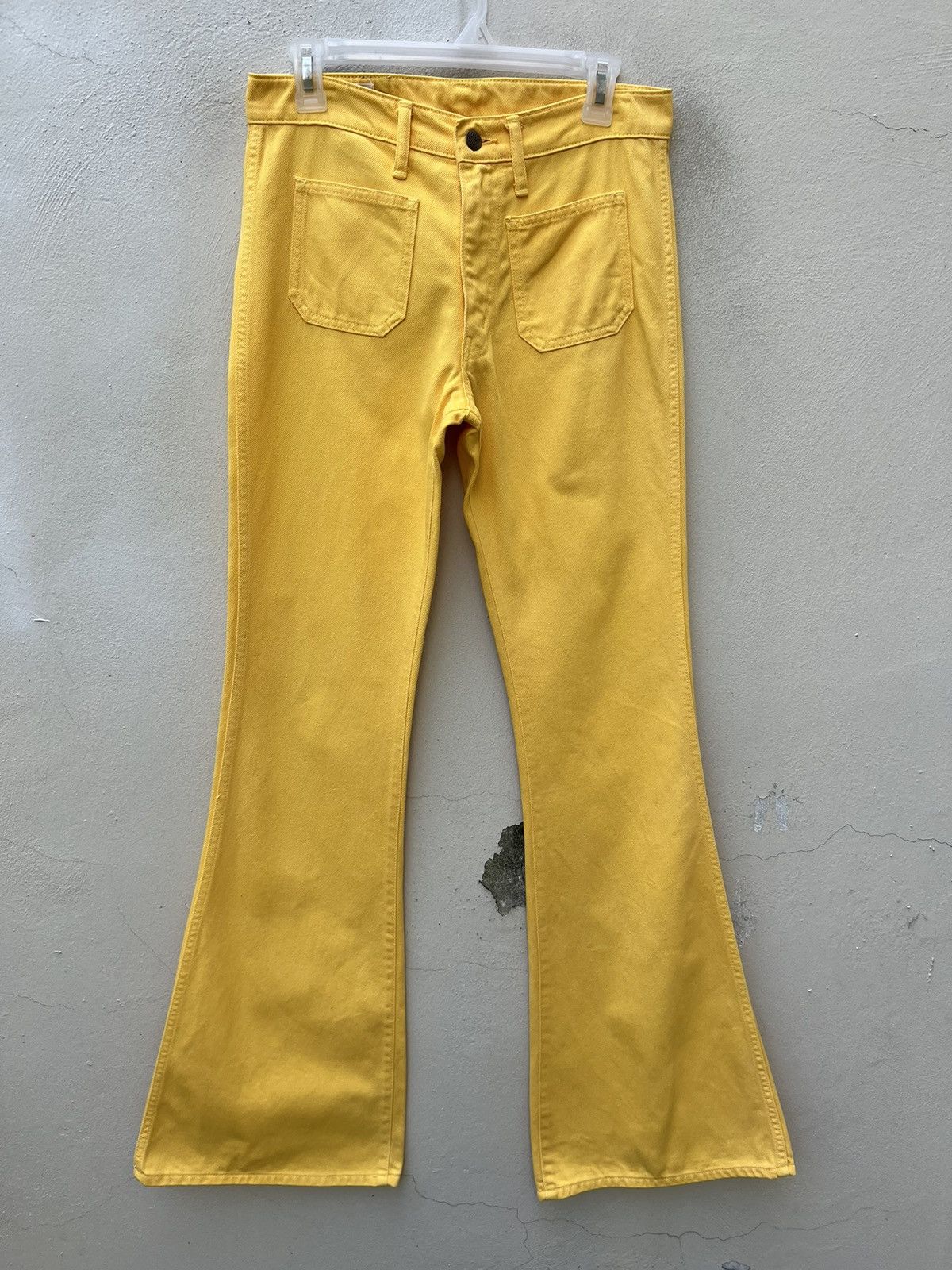 Big John Vintage 90s Big John Japan Yellow Denim Super Flare Jeans Size US 30 / EU 46 - 6 Thumbnail