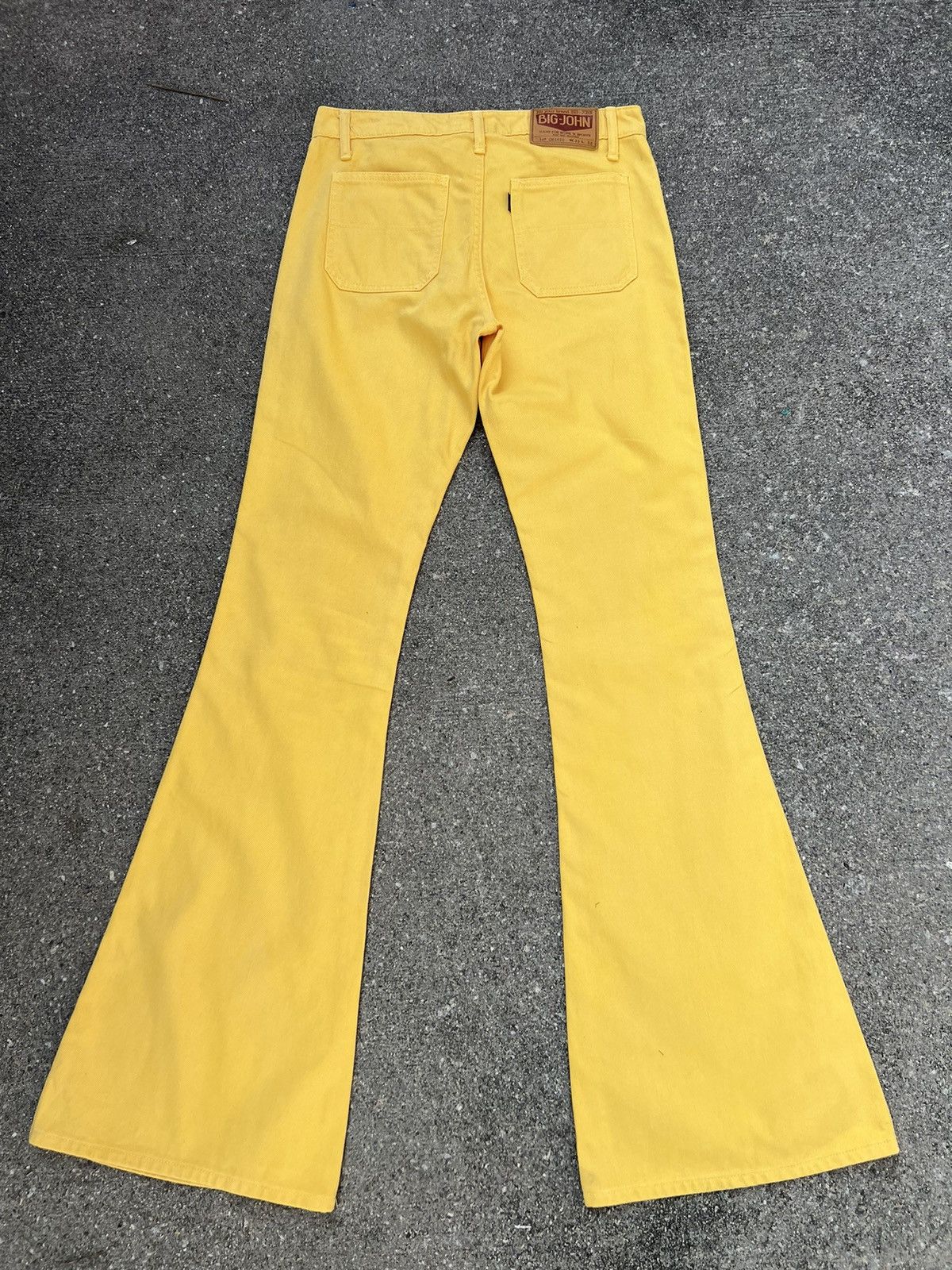 Big John Vintage 90s Big John Japan Yellow Denim Super Flare Jeans Size US 30 / EU 46 - 5 Thumbnail
