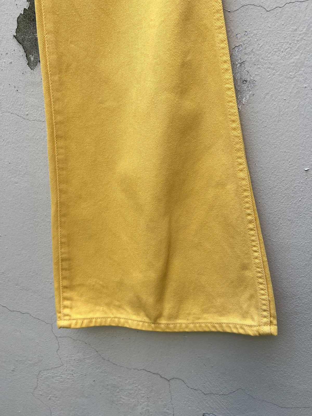 Big John Vintage 90s Big John Japan Yellow Denim Super Flare Jeans Size US 30 / EU 46 - 13 Thumbnail