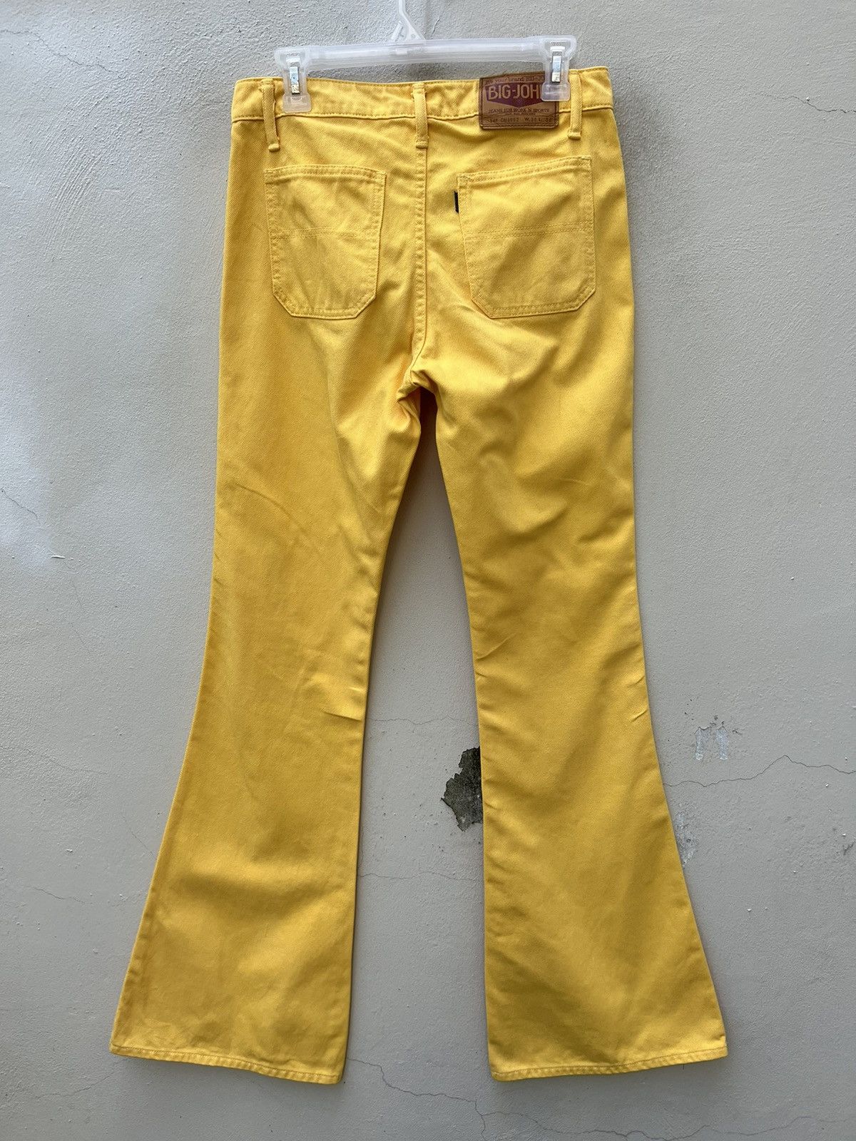 Big John Vintage 90s Big John Japan Yellow Denim Super Flare Jeans Size US 30 / EU 46 - 14 Thumbnail