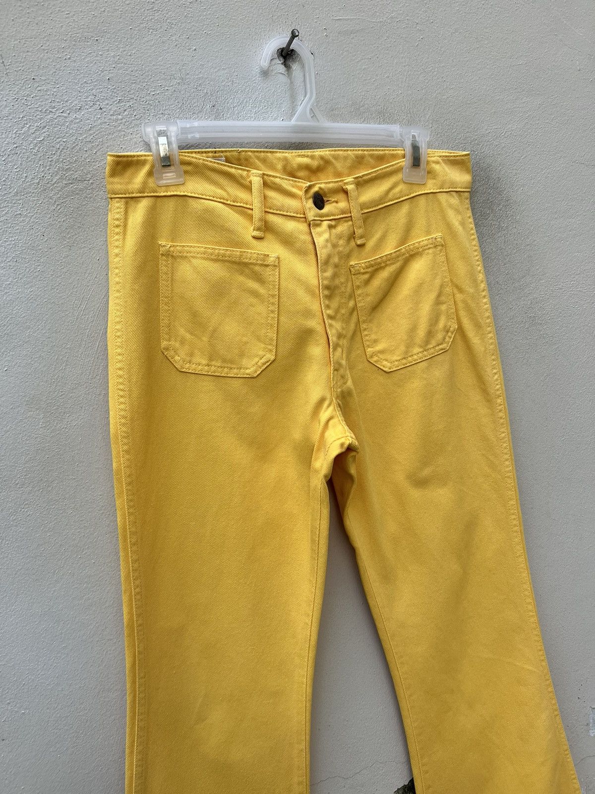 Big John Vintage 90s Big John Japan Yellow Denim Super Flare Jeans Size US 30 / EU 46 - 7 Thumbnail