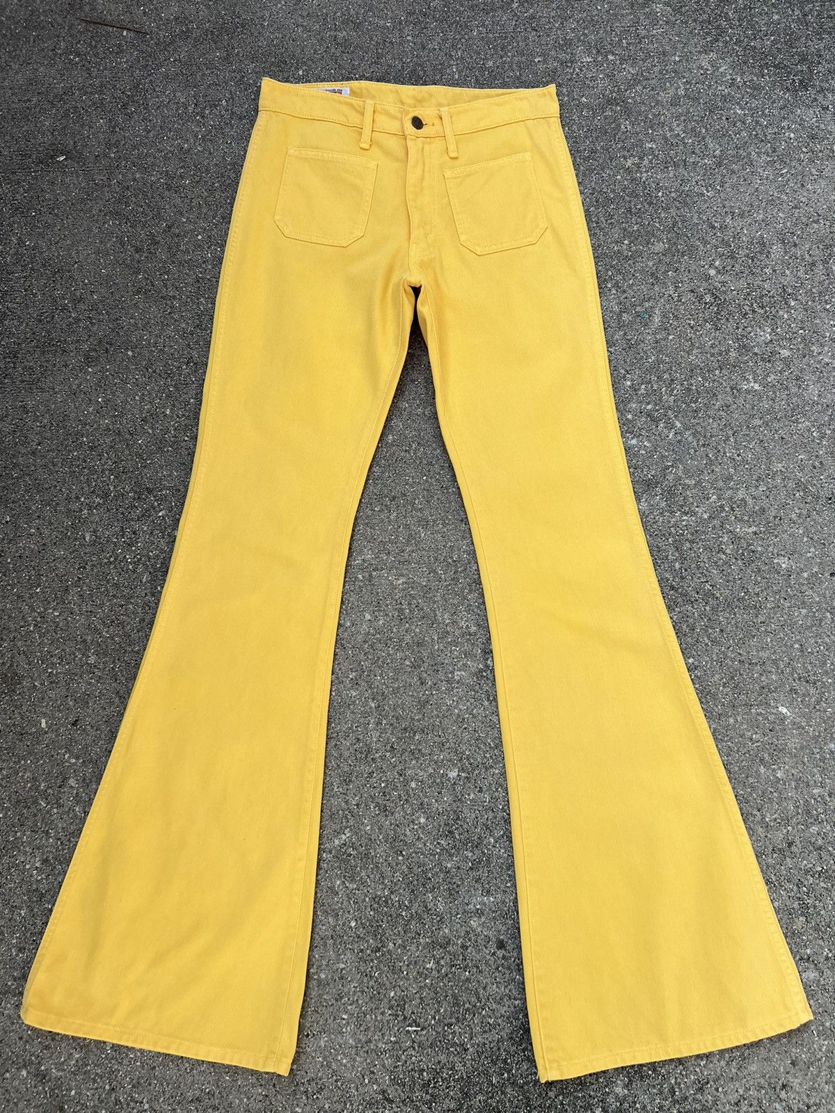 Big John Vintage 90s Big John Japan Yellow Denim Super Flare Jeans Size US 30 / EU 46 - 1 Thumbnail