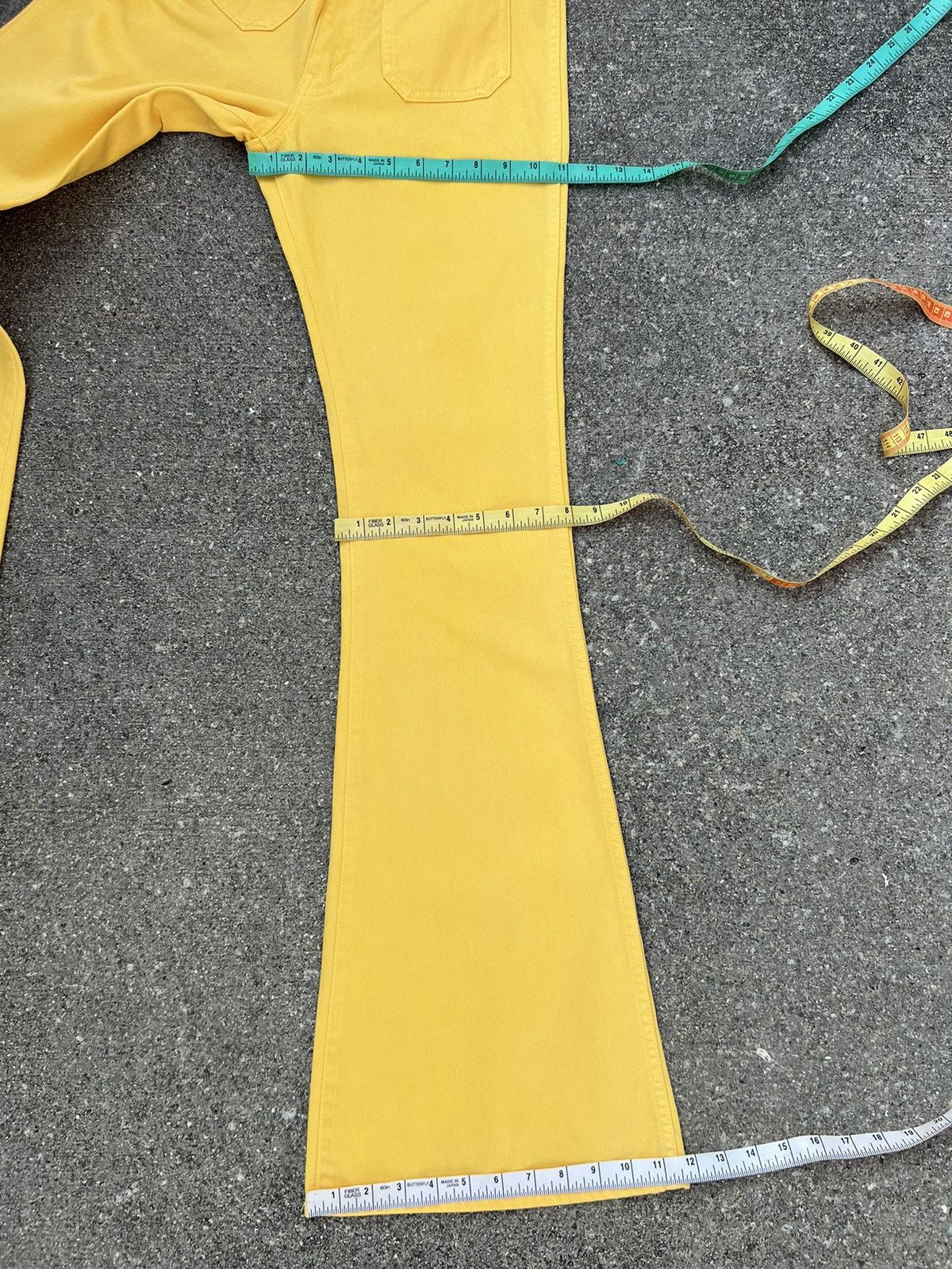 Big John Vintage 90s Big John Japan Yellow Denim Super Flare Jeans Size US 30 / EU 46 - 3 Thumbnail