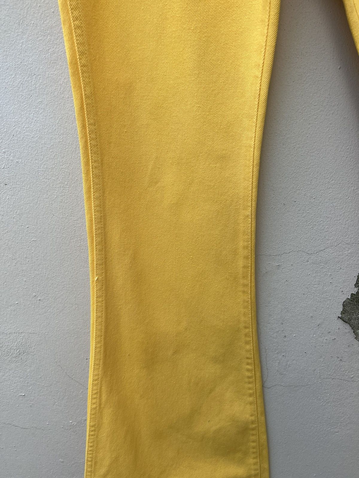Big John Vintage 90s Big John Japan Yellow Denim Super Flare Jeans Size US 30 / EU 46 - 9 Thumbnail