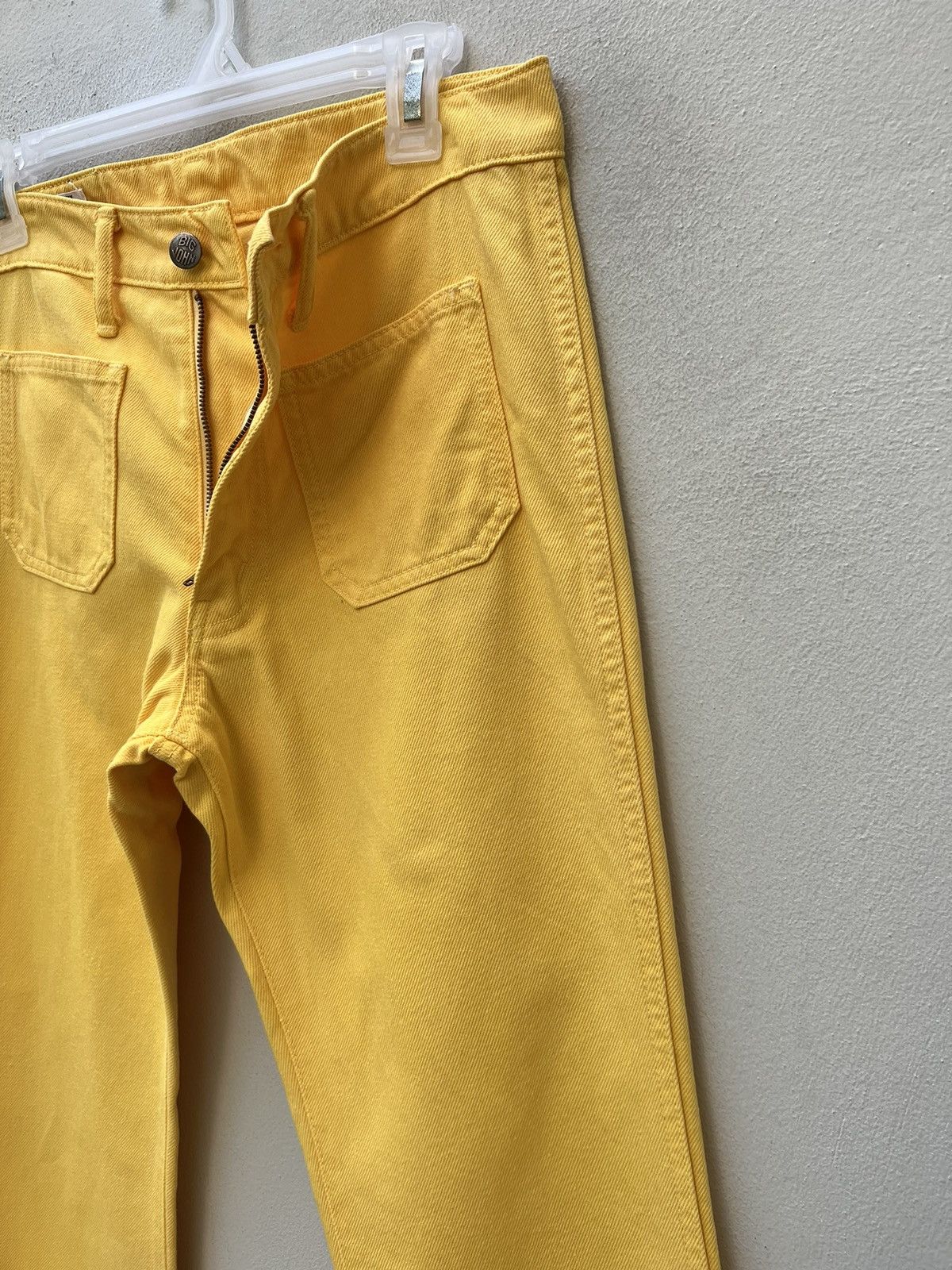 Big John Vintage 90s Big John Japan Yellow Denim Super Flare Jeans Size US 30 / EU 46 - 11 Thumbnail