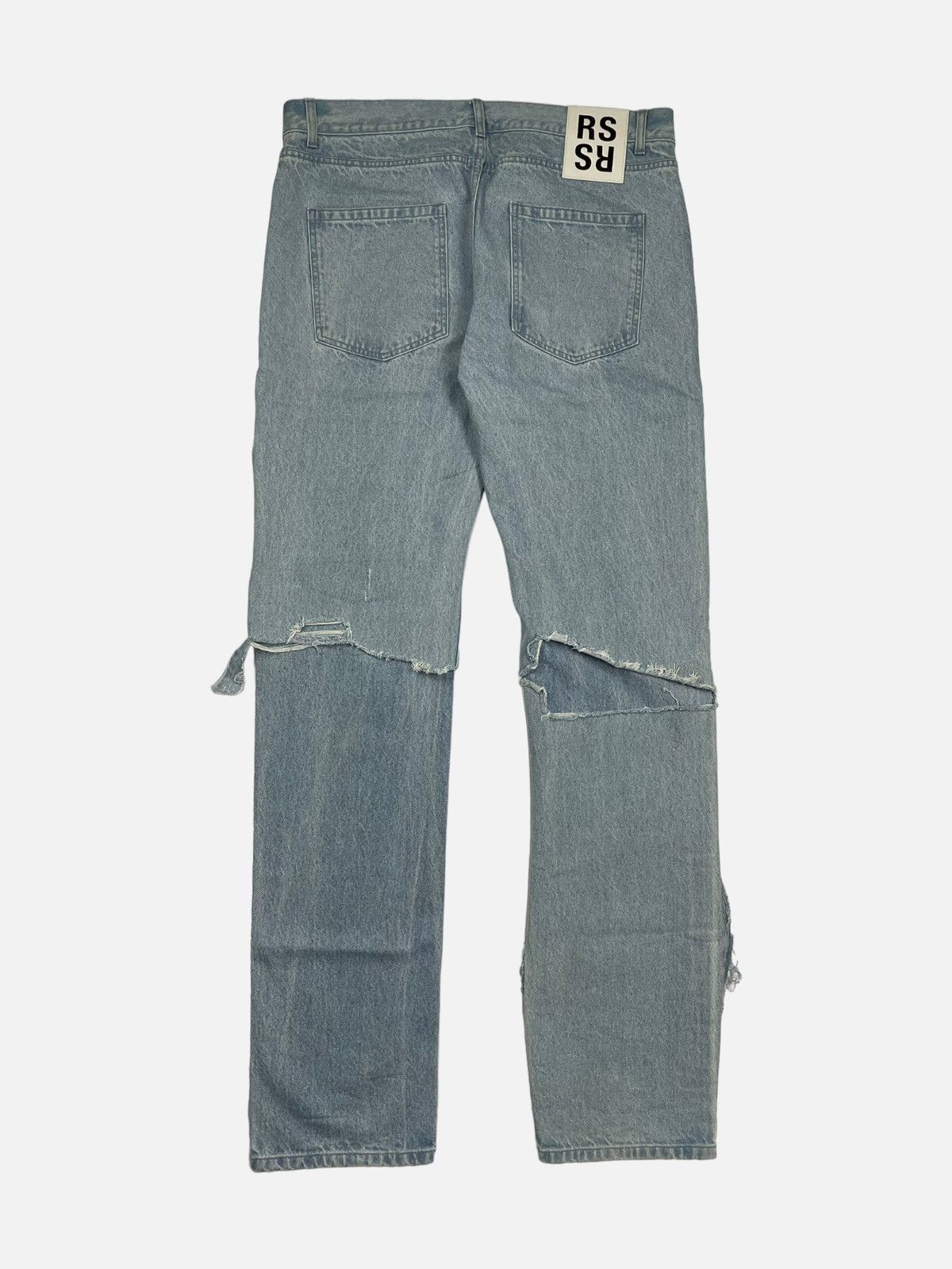 Raf Simons Destroyed Double Layered Denim Jeans