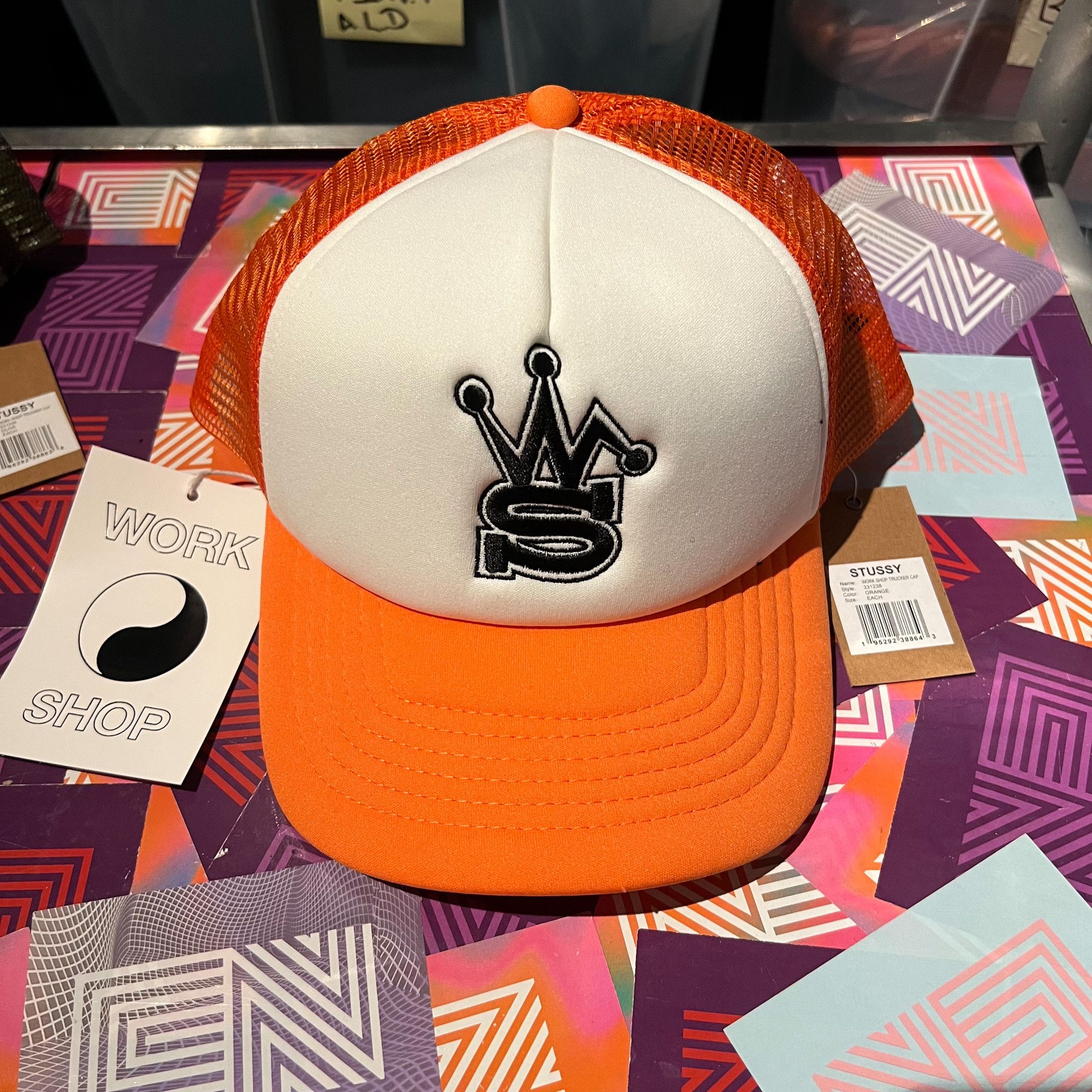 Our Legacy Stüssy X Our Legacy Work Shop Trucker Hat Orange | Grailed