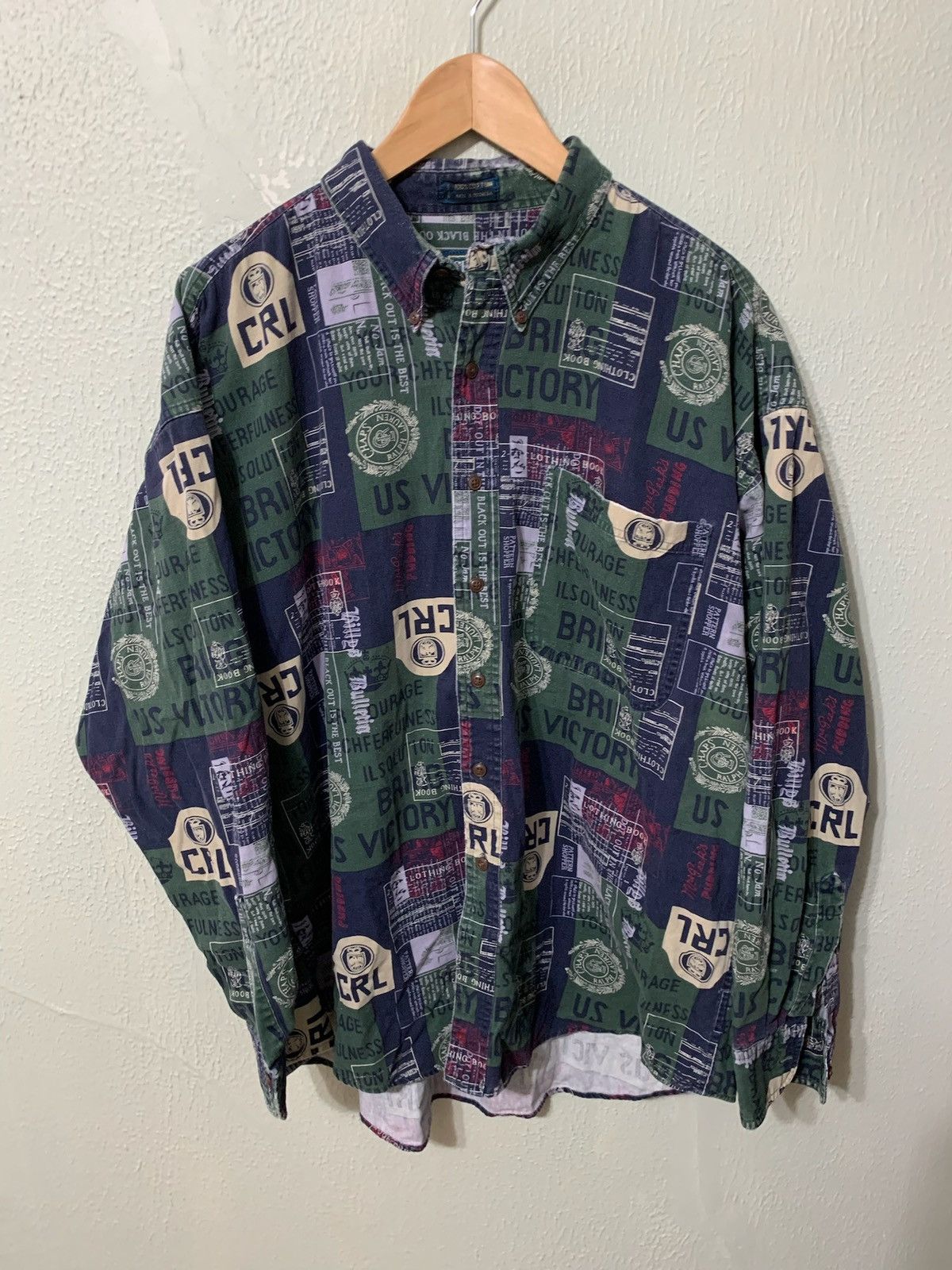 Ralph Lauren Chaps Long Sleeve Striped Polo Shirt, Men's XL cotton gray type Vintage Second Hand