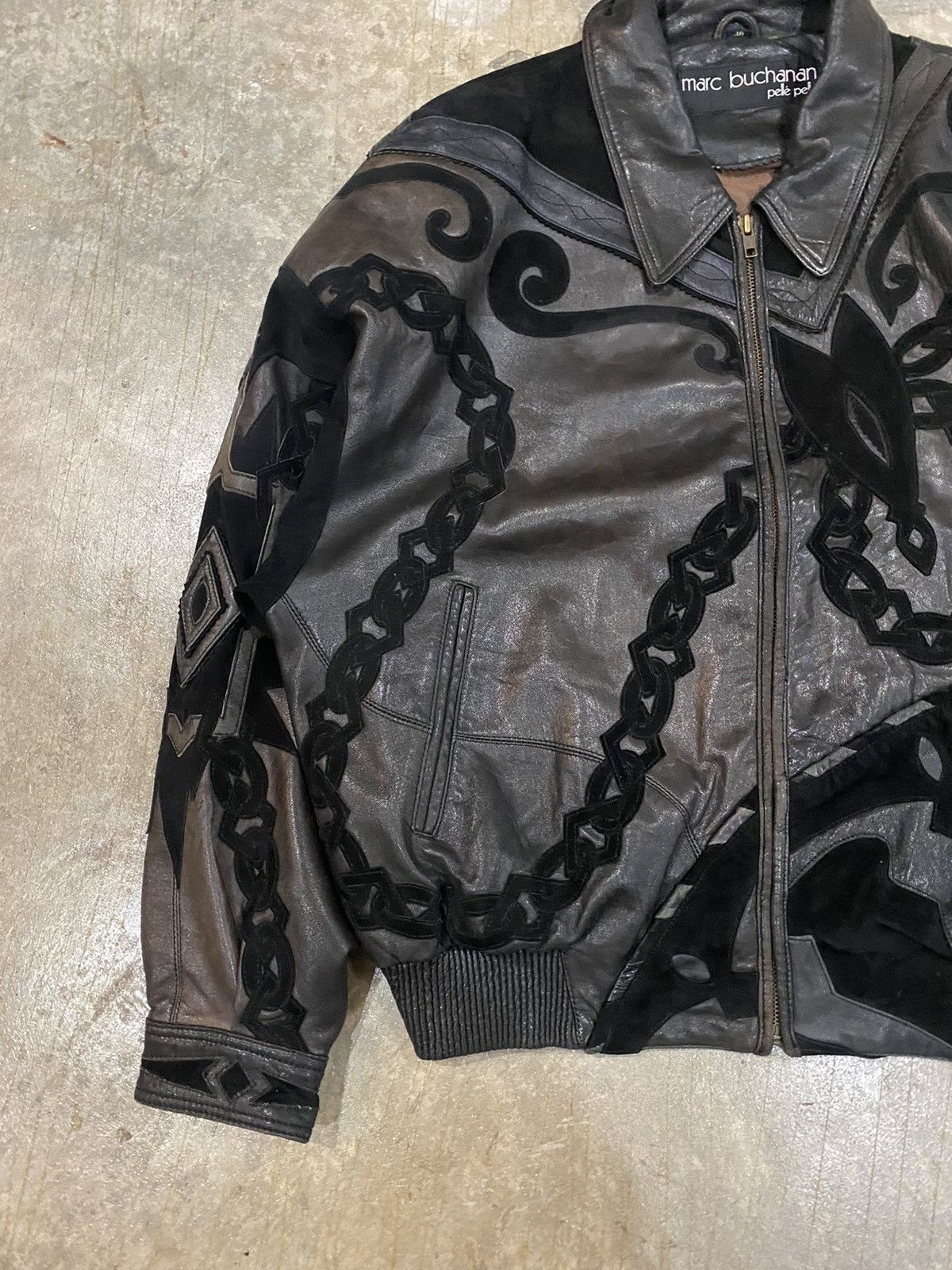Marc Buchanan 90s Pelle Pelle Marc Buchanan chain tribal tattoo leather Size US L / EU 52-54 / 3 - 5 Thumbnail