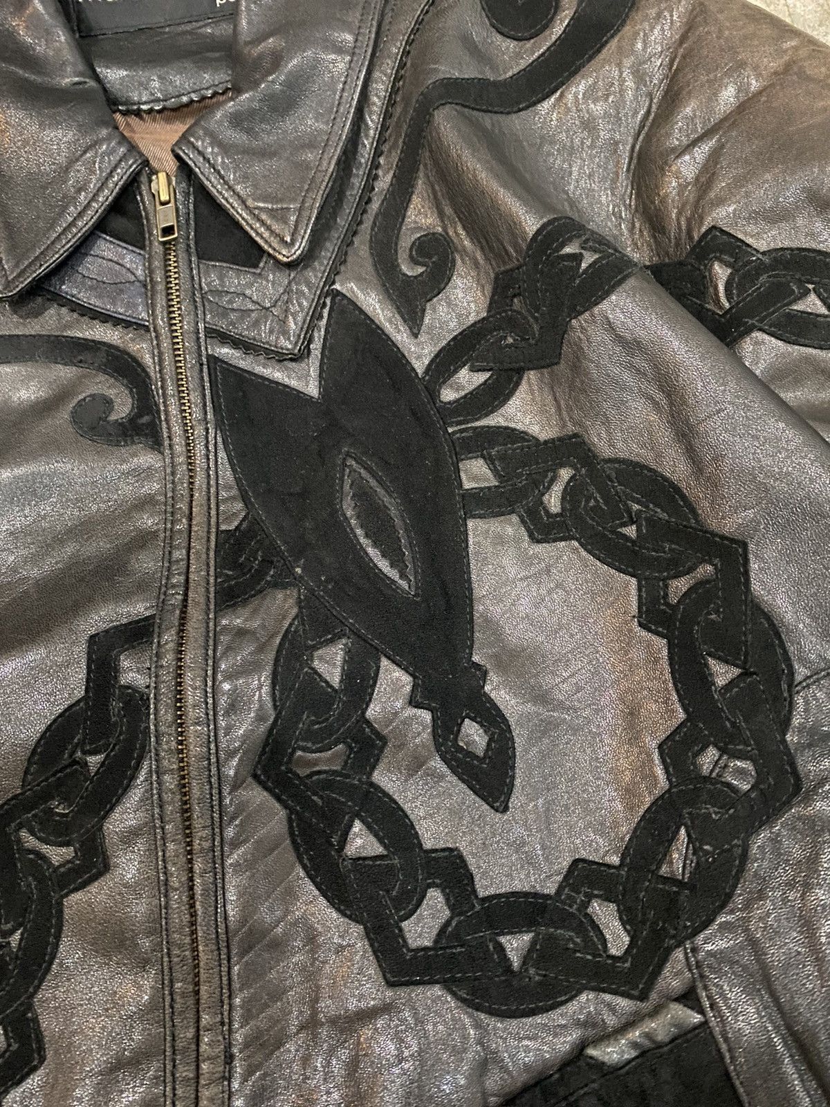 Marc Buchanan 90s Pelle Pelle Marc Buchanan chain tribal tattoo leather Size US L / EU 52-54 / 3 - 6 Thumbnail