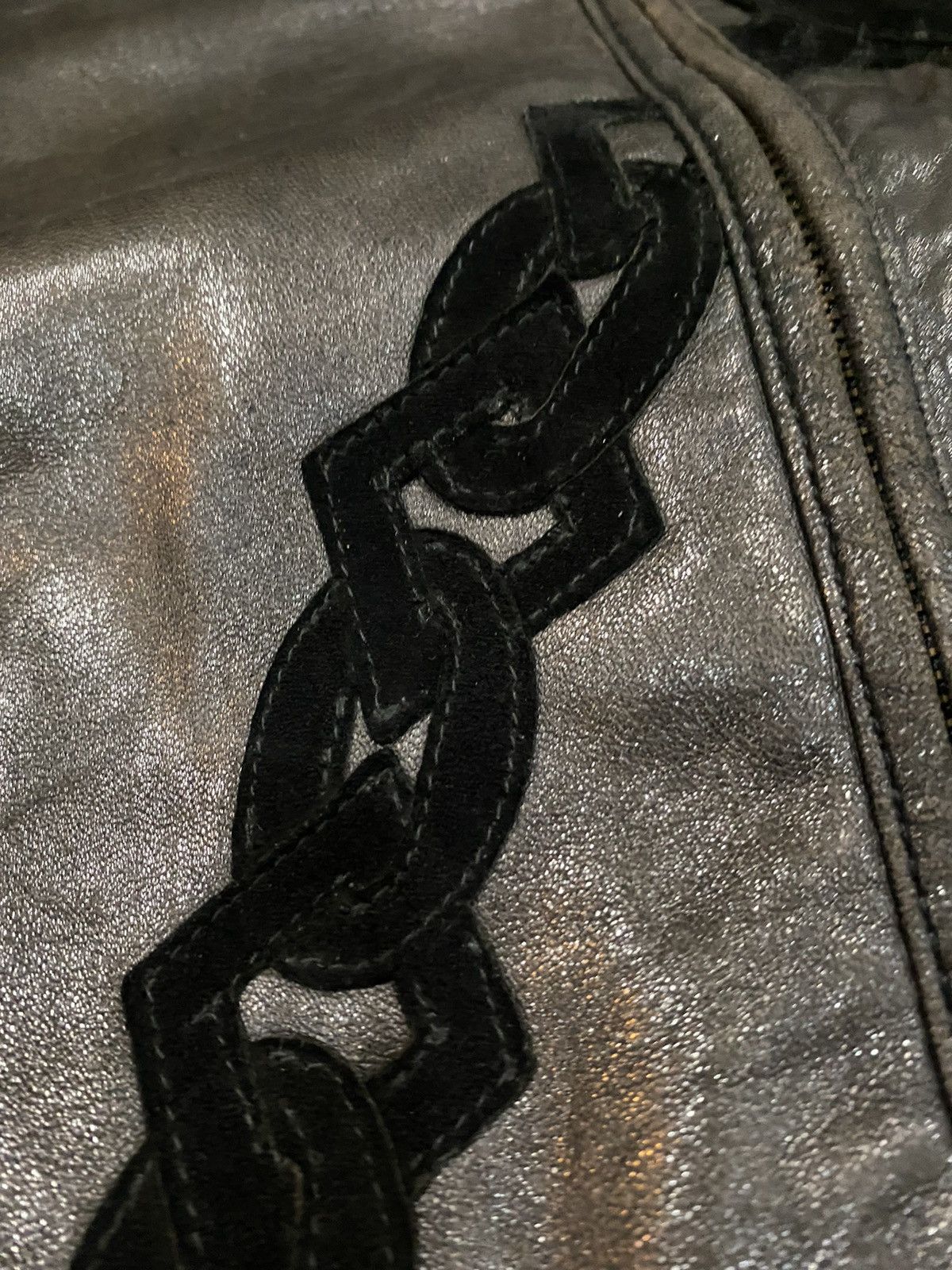 Marc Buchanan 90s Pelle Pelle Marc Buchanan chain tribal tattoo leather Size US L / EU 52-54 / 3 - 8 Thumbnail