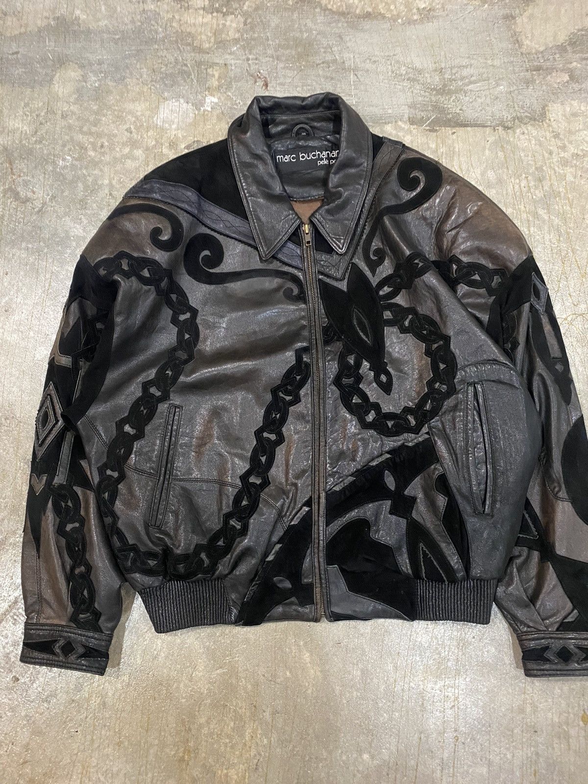 Marc Buchanan 90s Pelle Pelle Marc Buchanan chain tribal tattoo leather Size US L / EU 52-54 / 3 - 3 Thumbnail