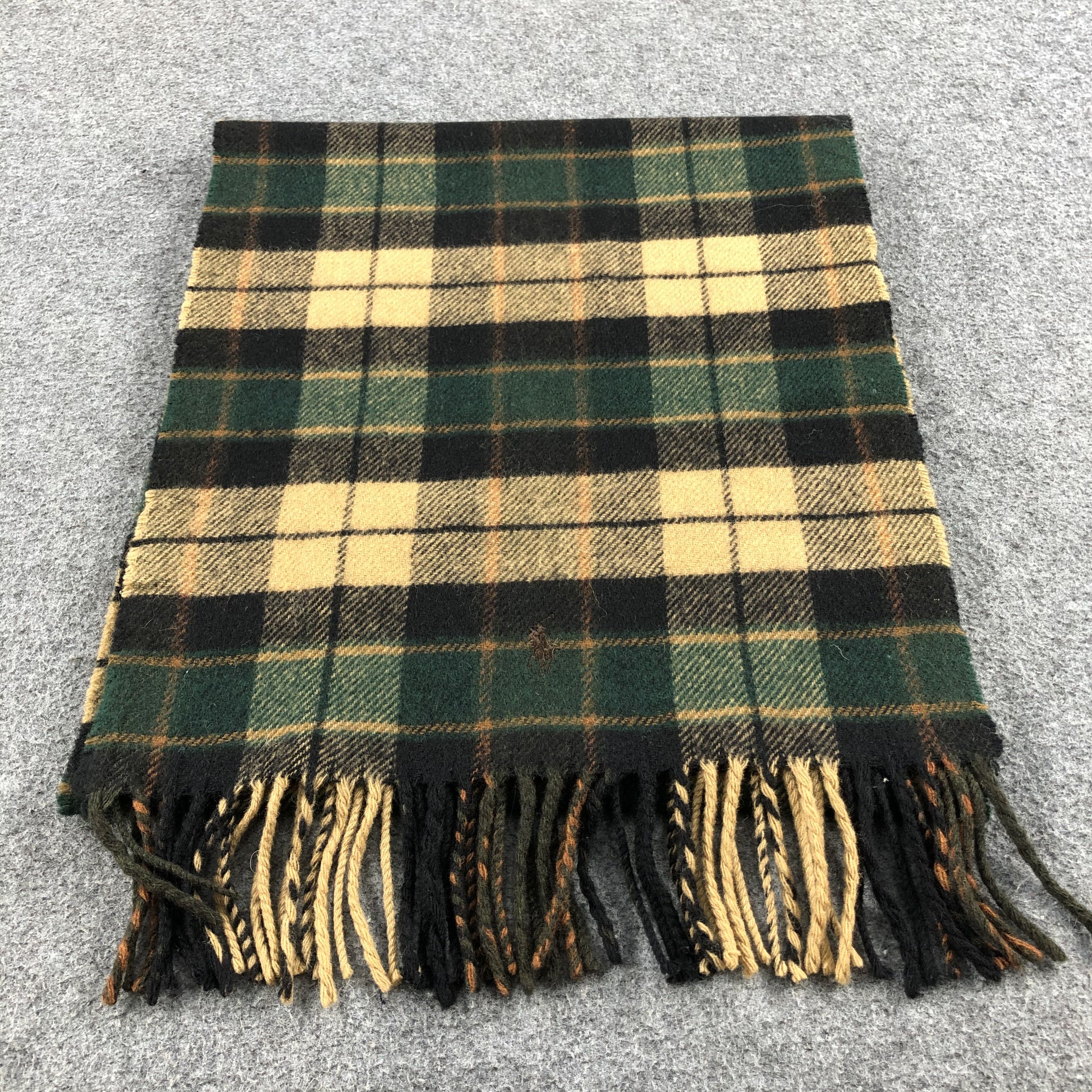Polo Ralph Lauren Polo Ralph Lauren Tartan Wool Scarf Muffler V701 Size ONE SIZE - 3 Thumbnail