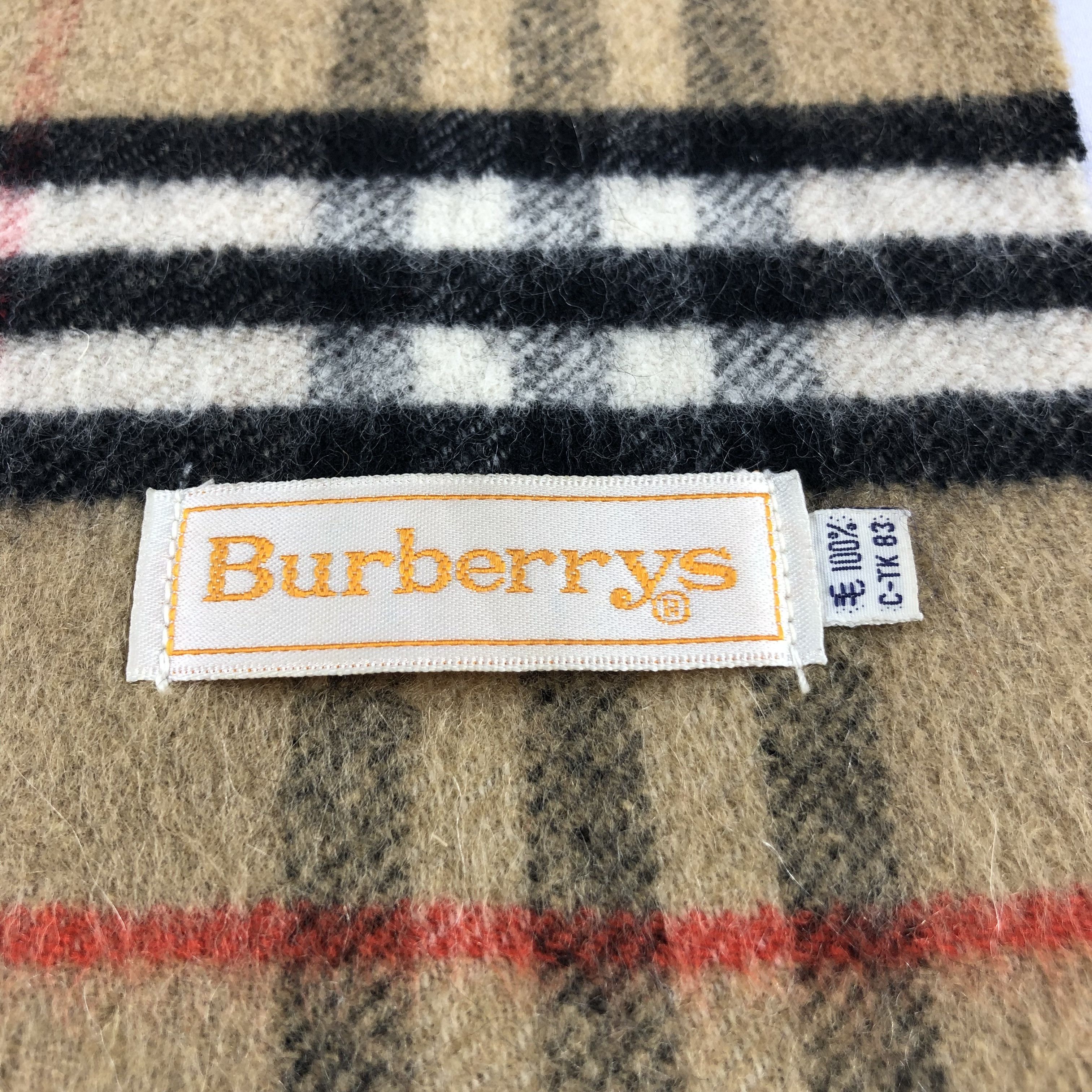Burberry Burberrys Nova Check Tan Wool Scarf Muffler V1038 Size ONE SIZE - 4 Thumbnail