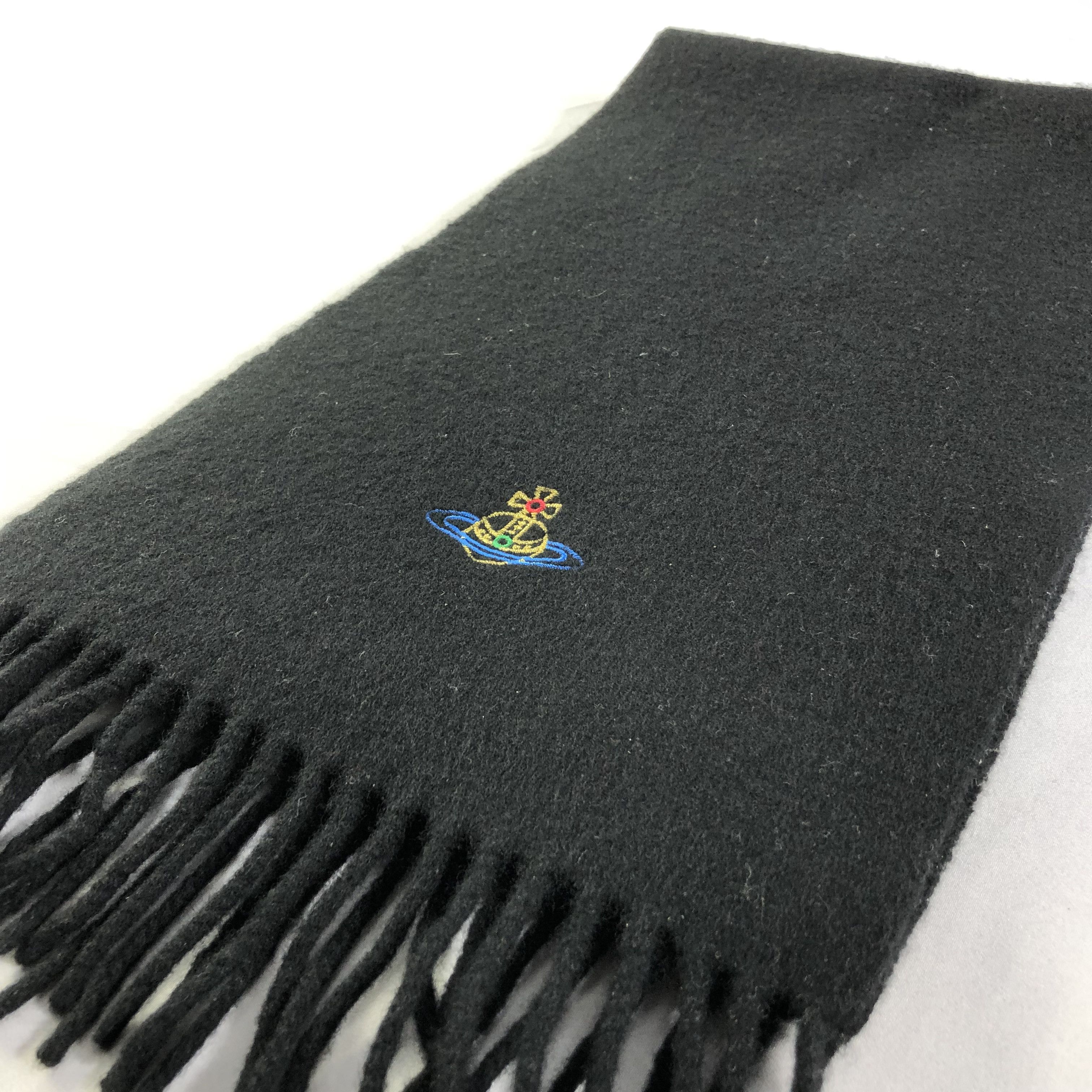 Vivienne Westwood Vivienne Westwood Plain Black Wool Scarf Muffler V1384 Size ONE SIZE - 1 Thumbnail
