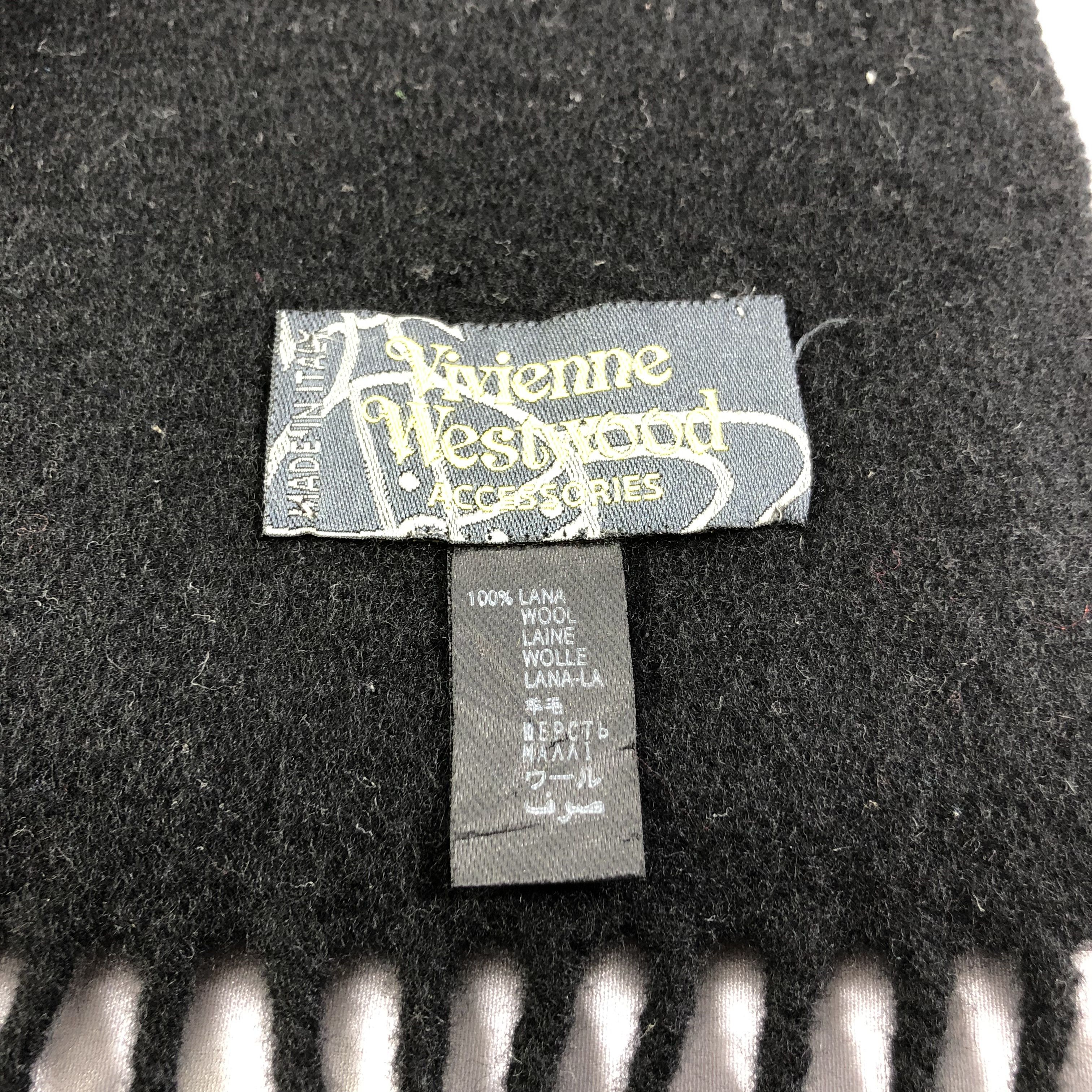 Vivienne Westwood Vivienne Westwood Plain Black Wool Scarf Muffler V1384 Size ONE SIZE - 4 Thumbnail