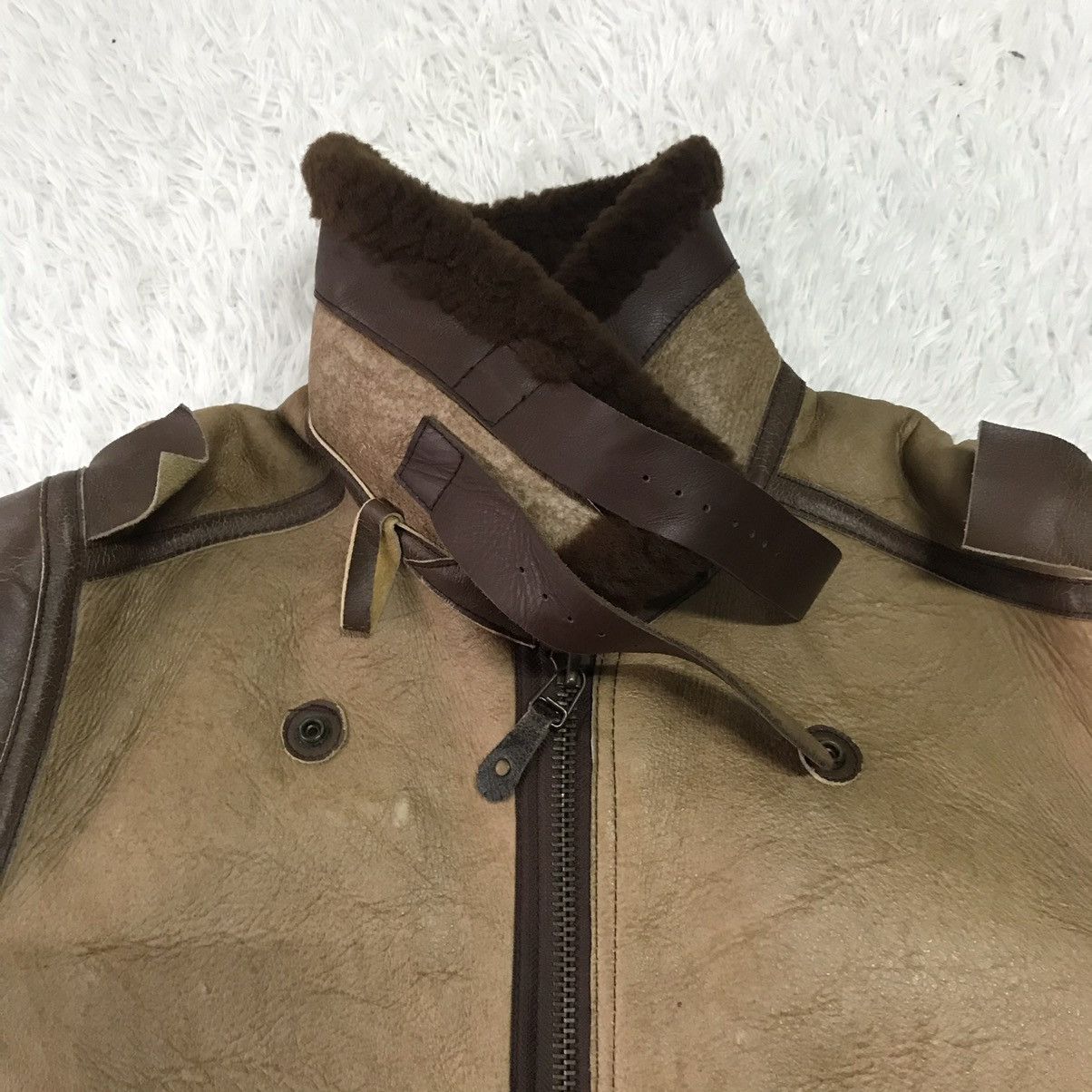 Leather B3 Shearling Leather Jacket Design Like WWII Pearl Harbor Size US XL / EU 56 / 4 - 14 Thumbnail
