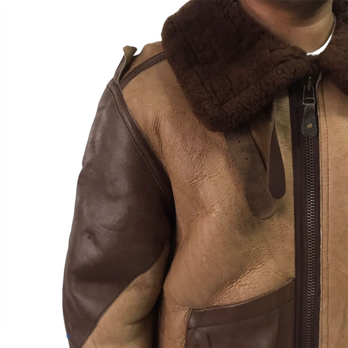 Leather B3 Shearling Leather Jacket Design Like WWII Pearl Harbor Size US XL / EU 56 / 4 - 4 Thumbnail