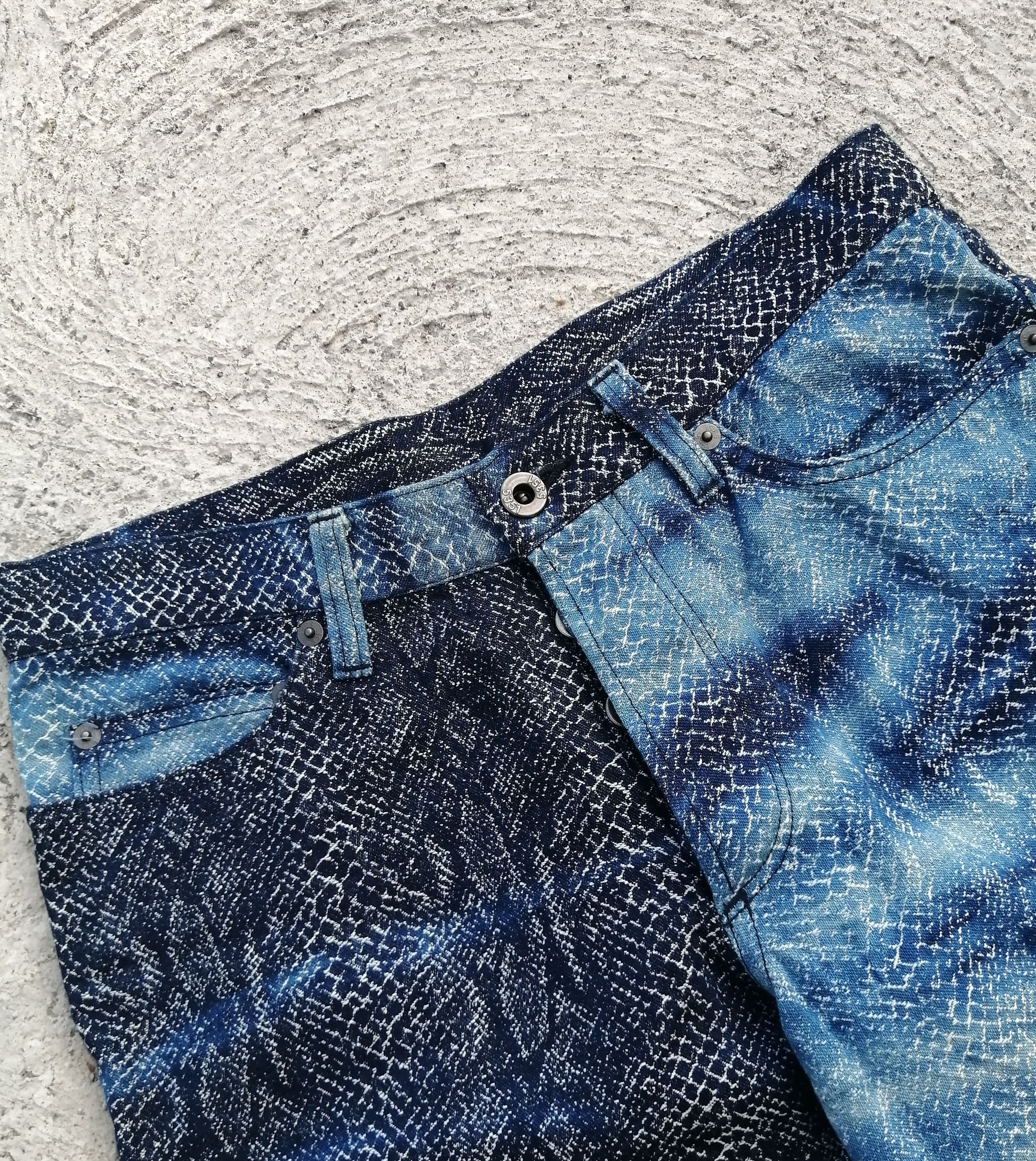 5351 POUR LES HOMMES Rare Snake Skin Pattern Flare Pants Size US 29 - 3 Thumbnail