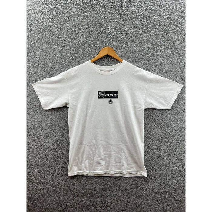 Supreme Bullet Hole Box Logo Tee T-Shirt White Sz Large for Sale