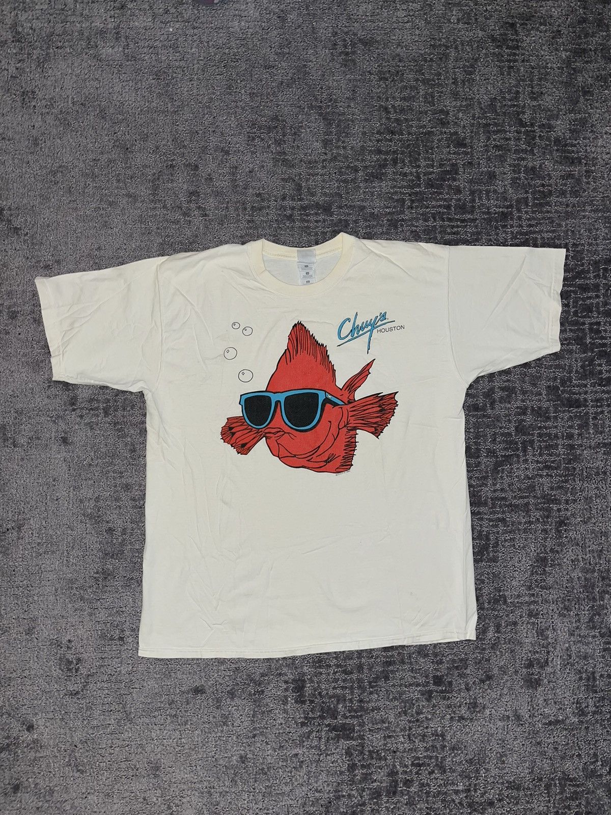 Vintage Vintage 1992 Chuy’s Houston Fish Front & Back T Shirt | Grailed