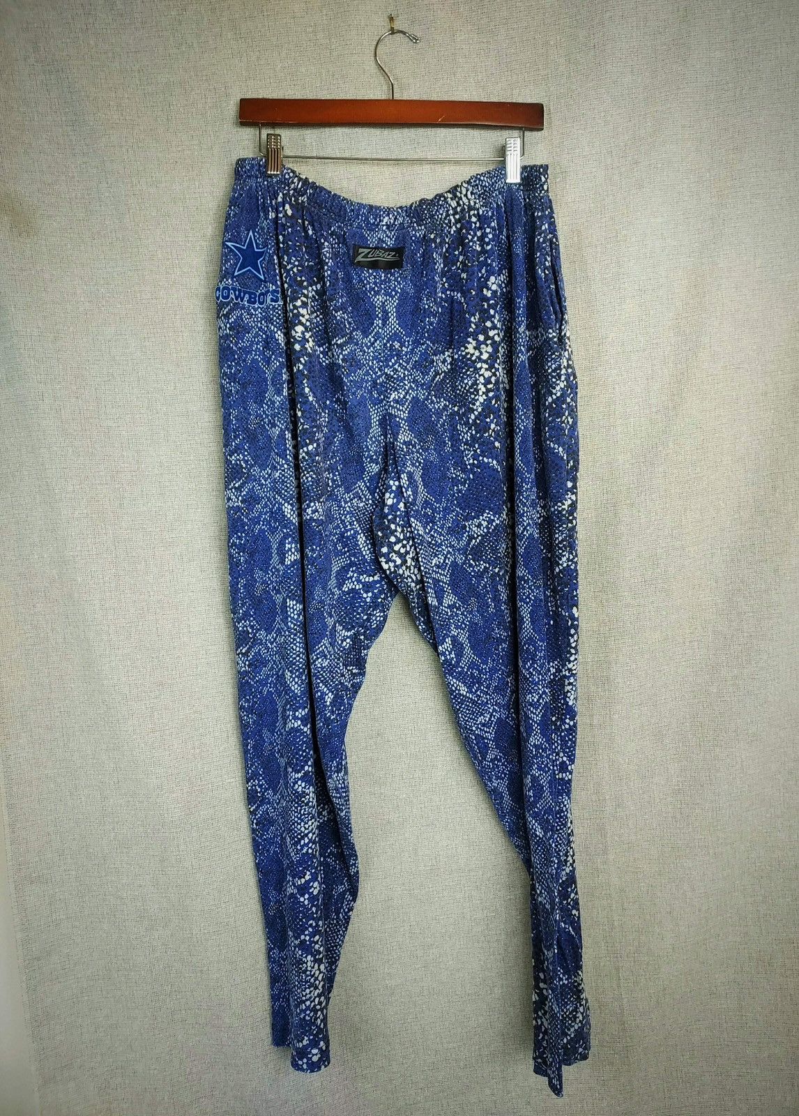 Zubaz Vtg 1980s ZUBAZ NFL Dallas COWBOYS Snake Skin Print Pants L