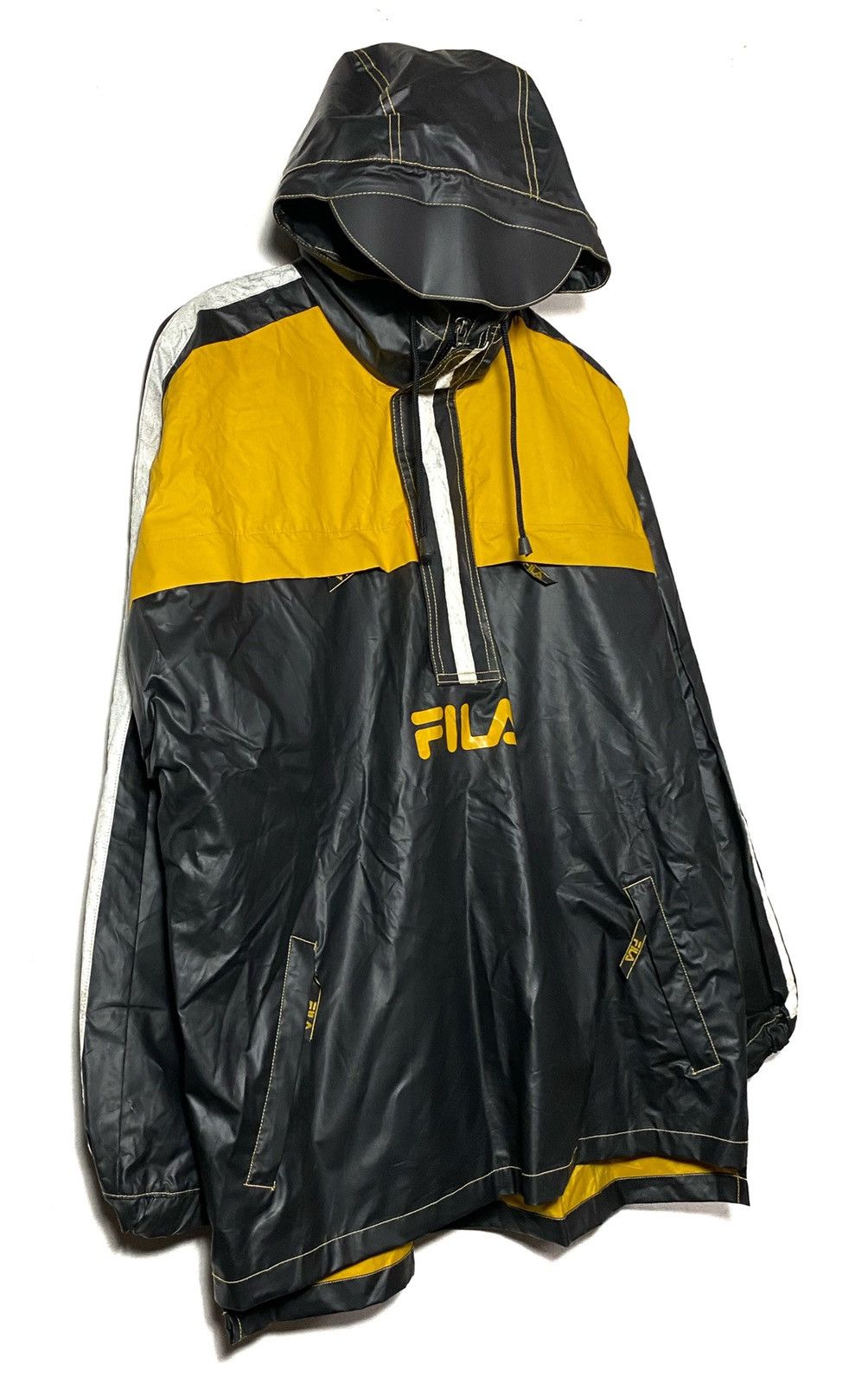 Fila Vintage 90s Fila Raincoat Two Tone Colour Size US L / EU 52-54 / 3 - 1 Thumbnail