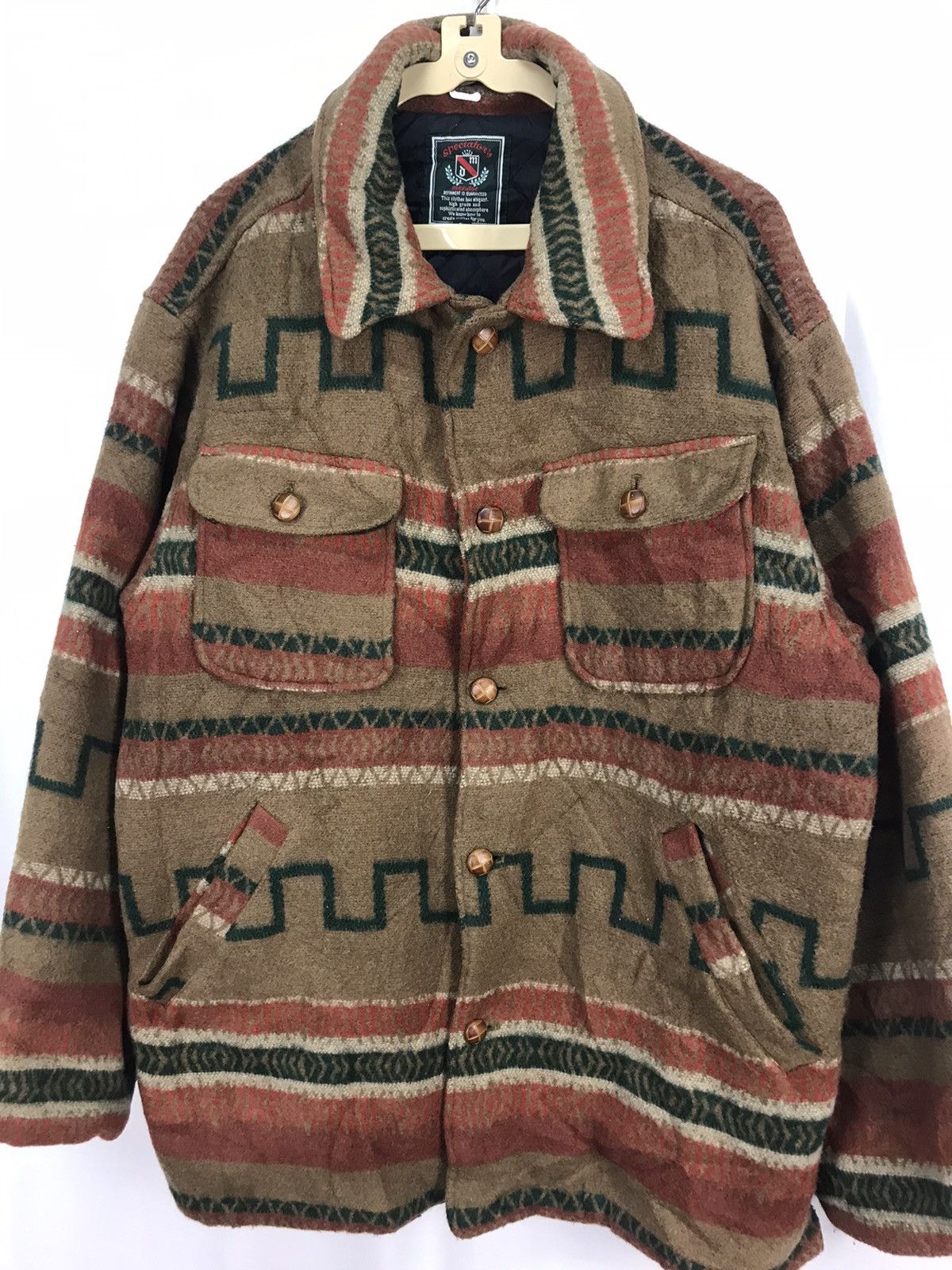 Vintage Spectators mandoc wool button up printed jacket Size US L / EU 52-54 / 3 - 6 Thumbnail