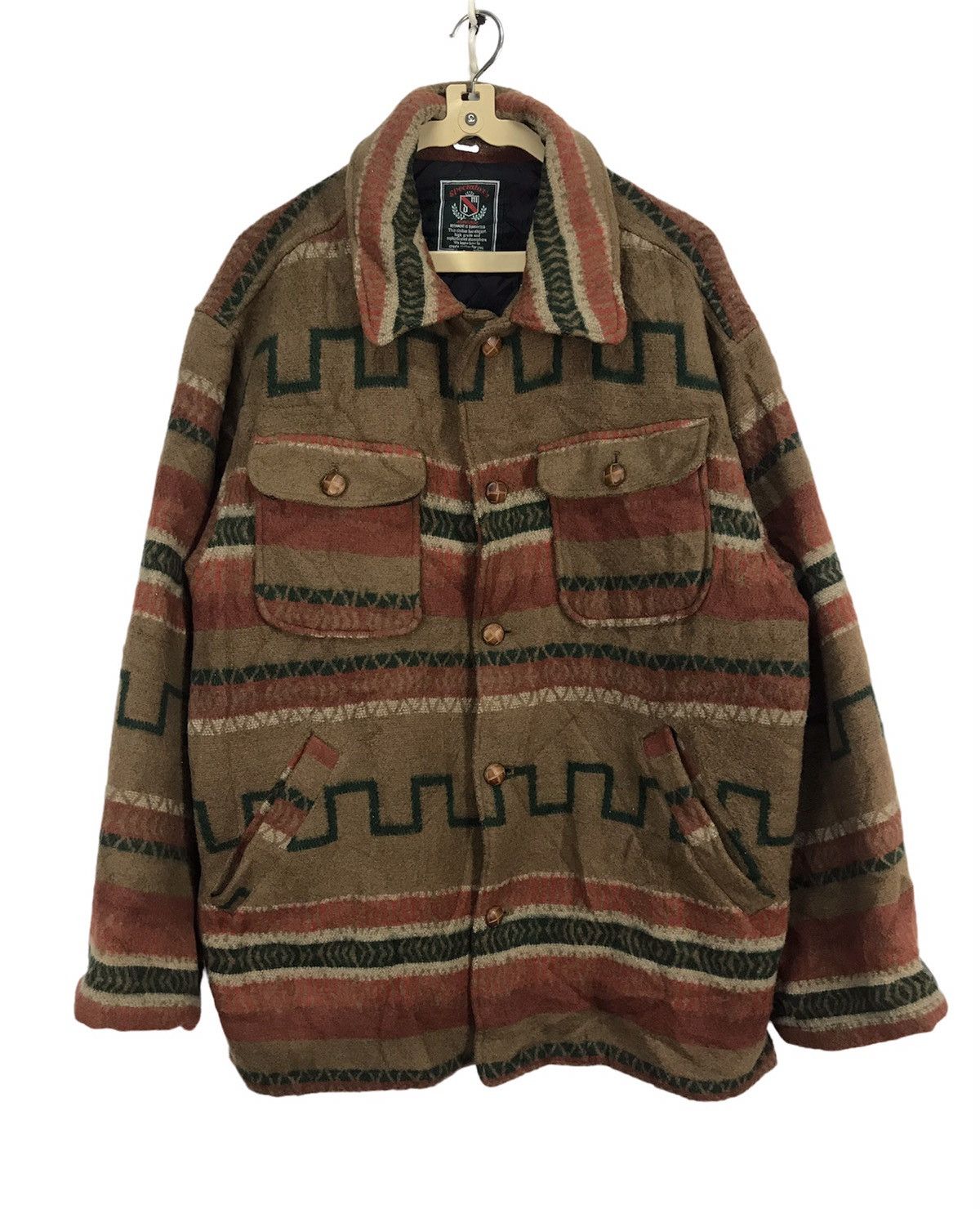 Spectators mandoc wool button up printed jacket