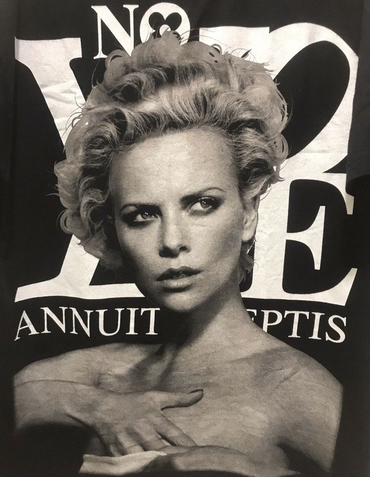 Dissizit Vintage Charlize Theron Overprint Face Logo Tee Size US L / EU 52-54 / 3 - 3 Thumbnail