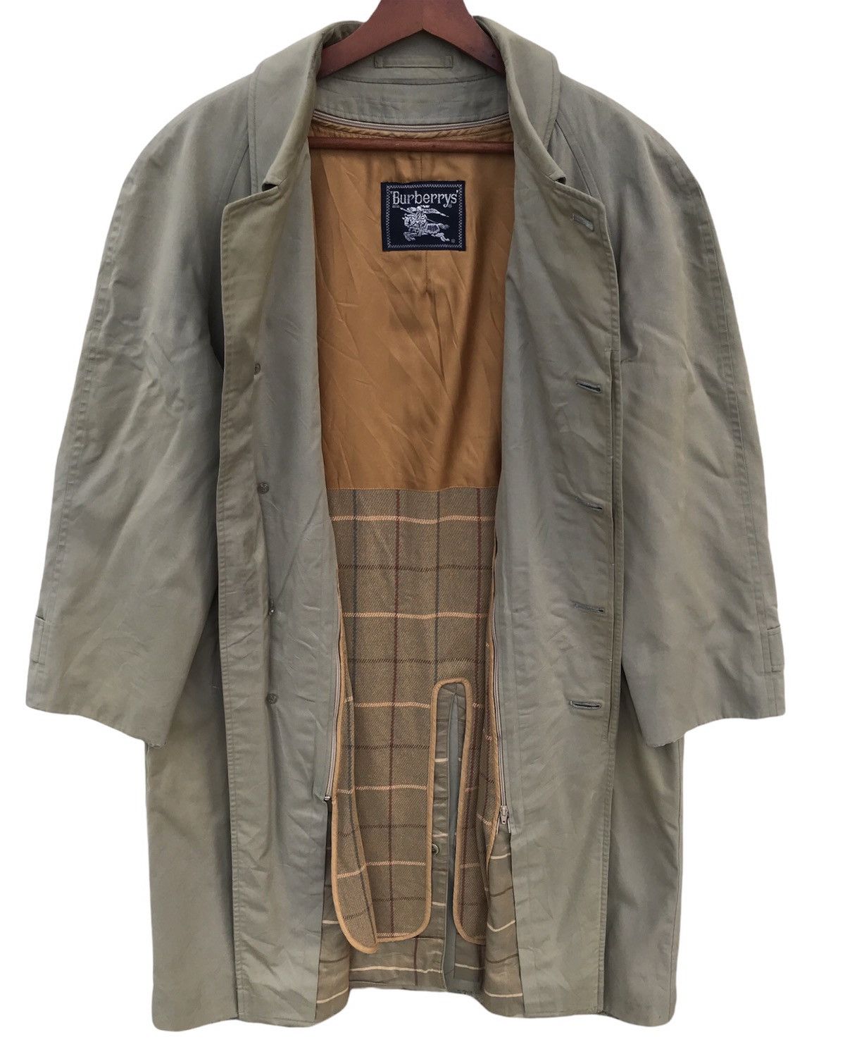 Burberry Vintage Burberrys Trench Coat Checkered Lining Long Jacket Size US L / EU 52-54 / 3 - 3 Thumbnail
