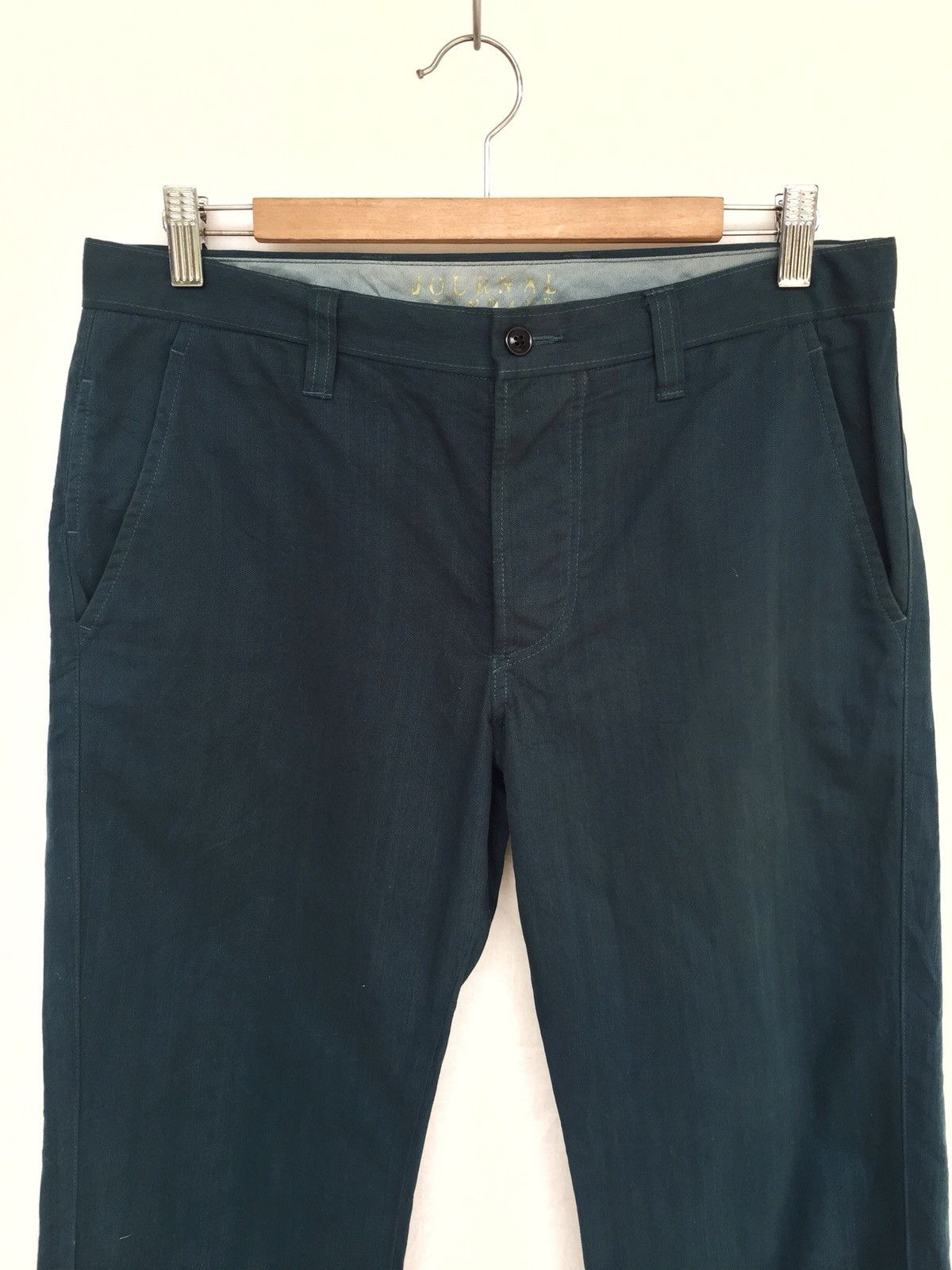 Journal Standard Green Slim Fit Chino Trousers Pants Size US 33 - 3 Thumbnail