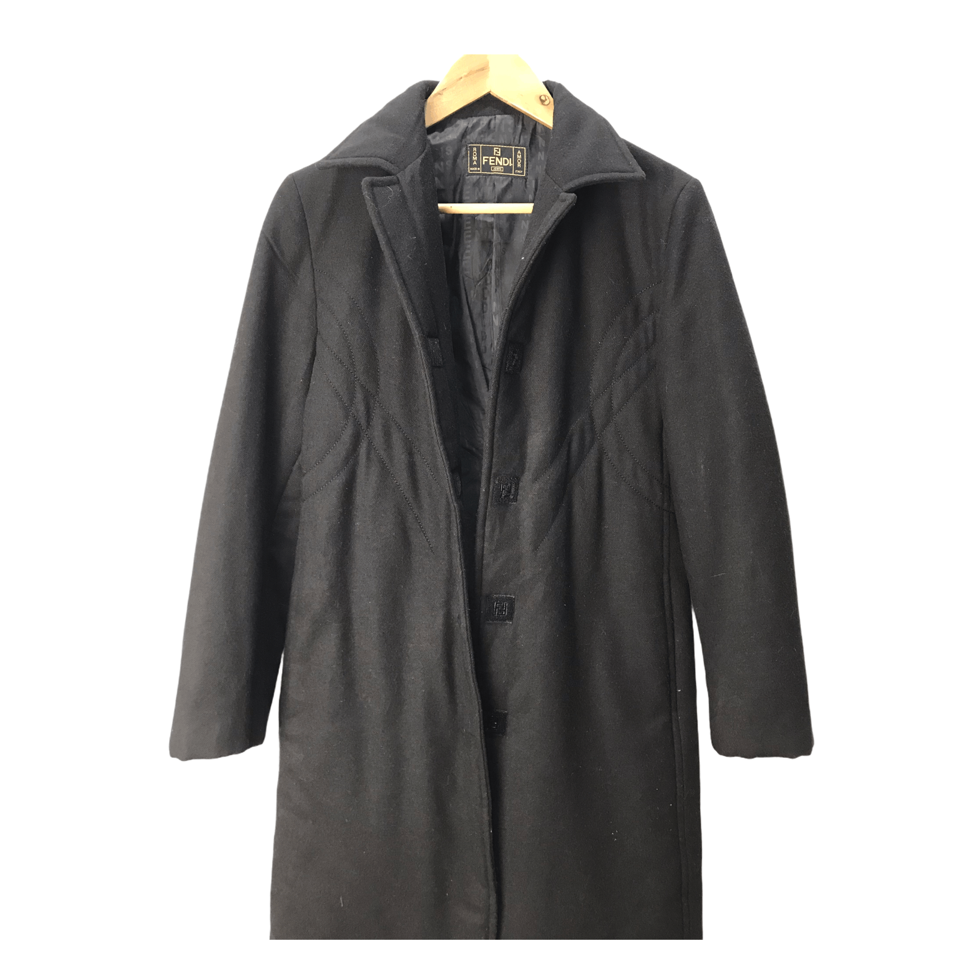 Fendi Vintage Fendi Jeans Wool Long Jacket Size S / US 4 / IT 40 - 7 Thumbnail