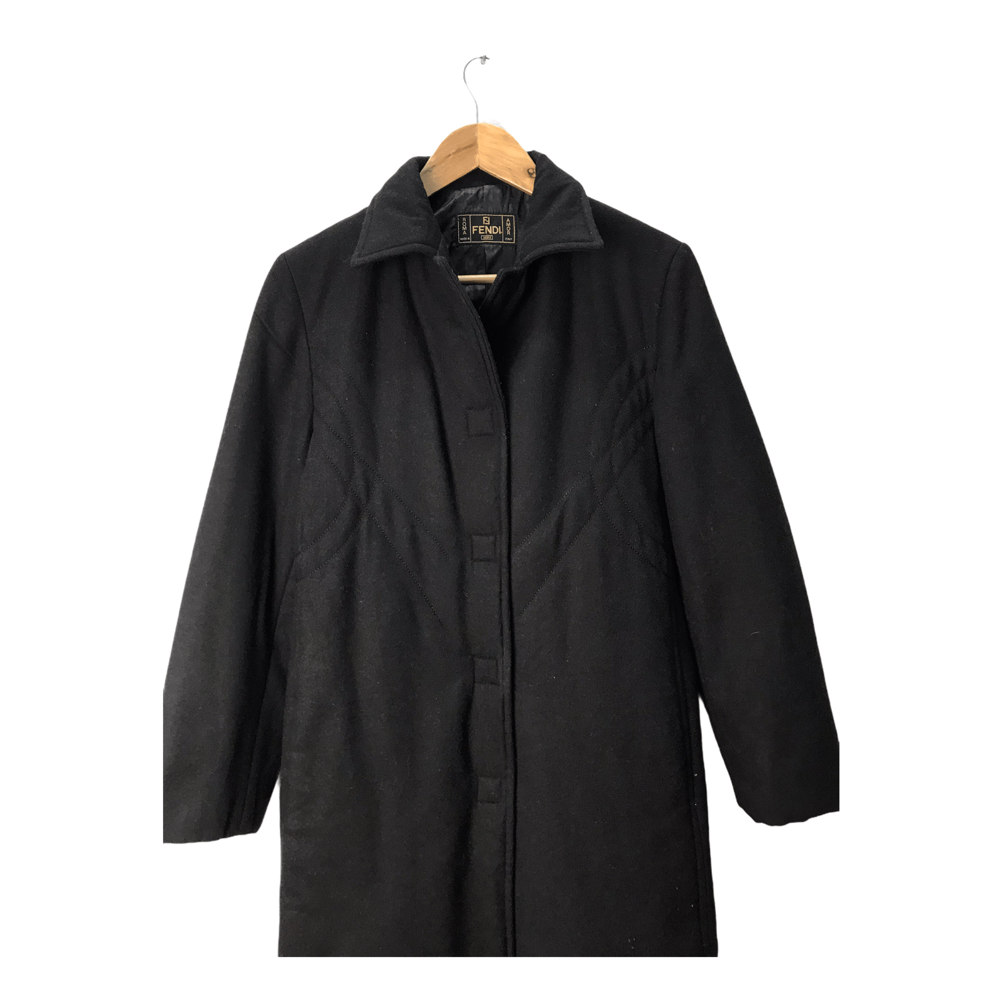Fendi Vintage Fendi Jeans Wool Long Jacket Size S / US 4 / IT 40 - 6 Thumbnail