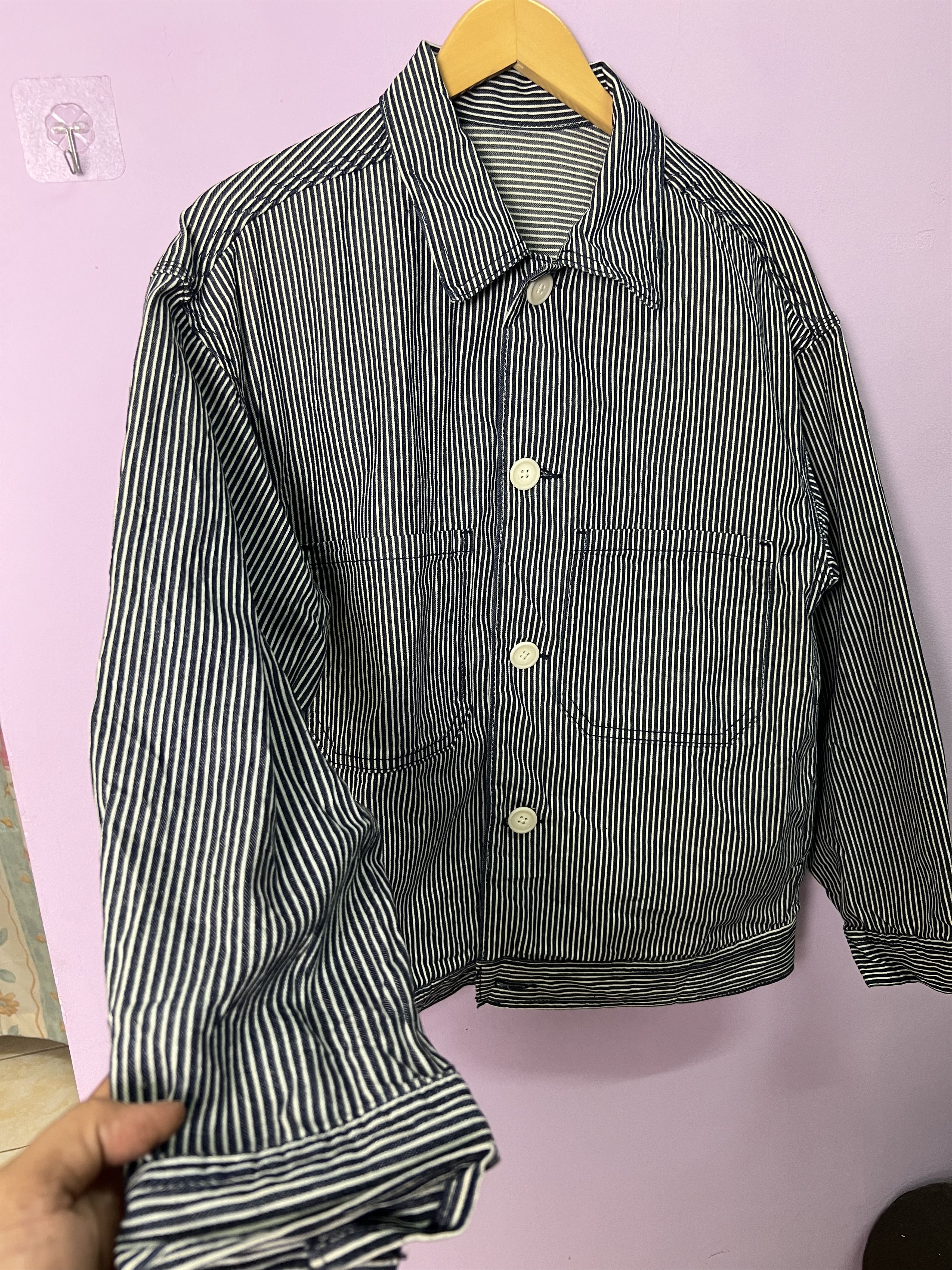 GU 🔥Gu Hickory Stripes Chore Jacket Size US S / EU 44-46 / 1 - 11 Thumbnail