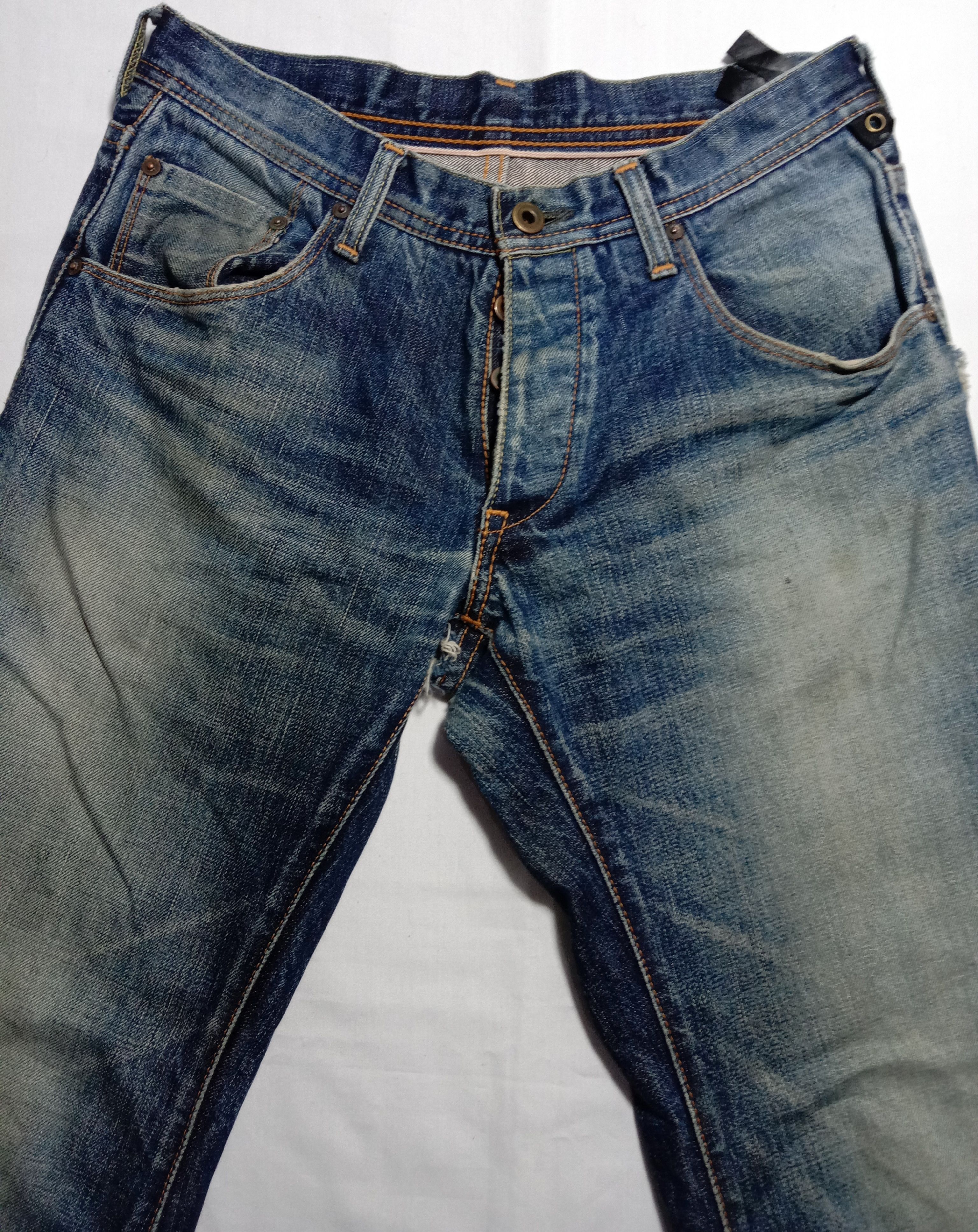 Japanese Brand Selvedge Jeans/Denim/Pants/Trousers Distressed Button Size 28" / US 6 / IT 42 - 3 Thumbnail
