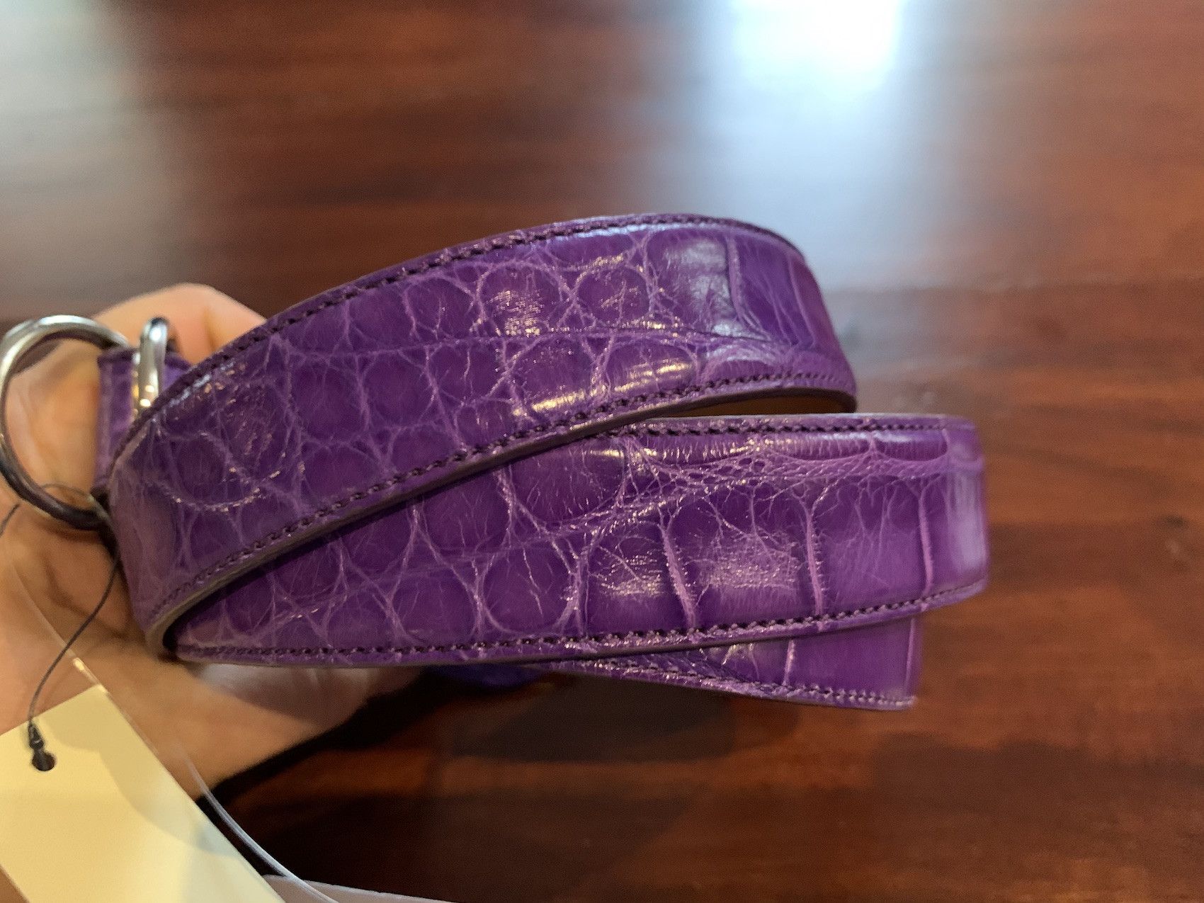 Ralph Lauren Belt in Genuine Alligator Leather Size 36 - 2 Thumbnail