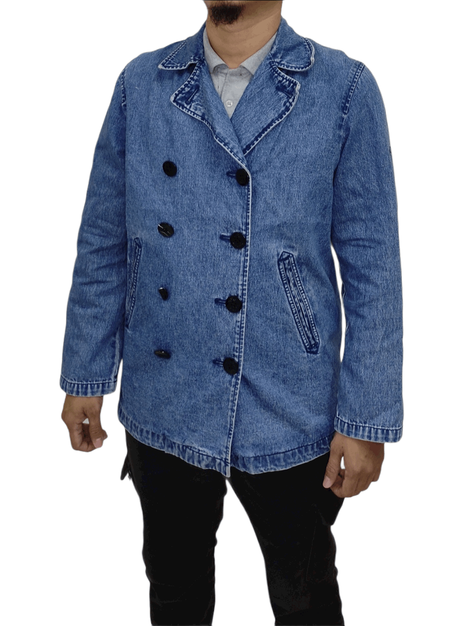 Lauren Ralph Lauren × Polo Ralph Lauren × Vintage vintage Ralph Lauren Double Breasted Denim Peacoat Size US S / EU 44-46 / 1 - 4 Thumbnail