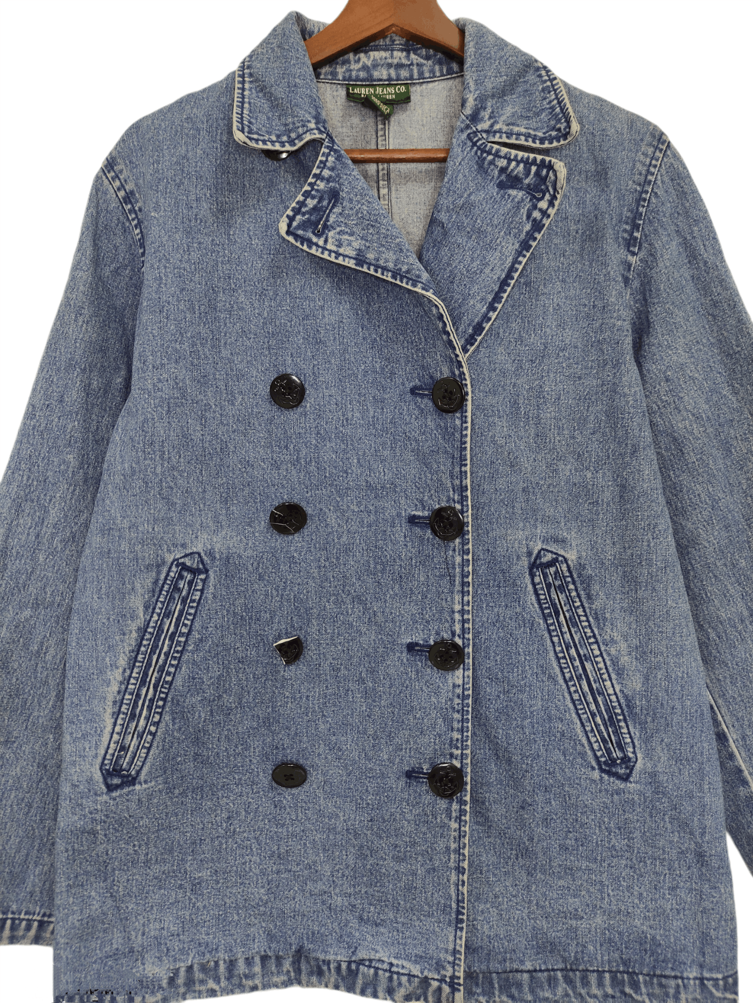 Lauren Ralph Lauren × Polo Ralph Lauren × Vintage vintage Ralph Lauren Double Breasted Denim Peacoat Size US S / EU 44-46 / 1 - 7 Thumbnail