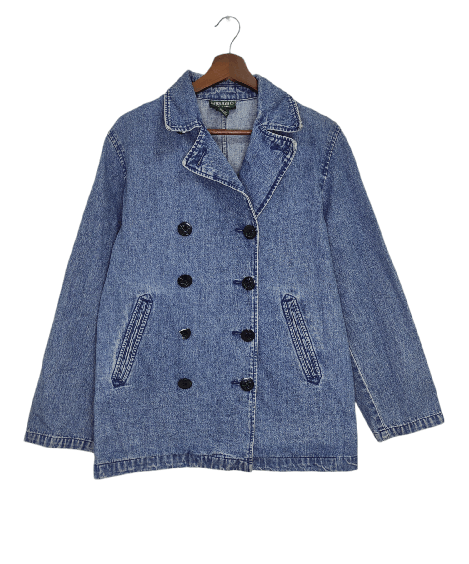 Lauren Ralph Lauren × Polo Ralph Lauren × Vintage vintage Ralph Lauren Double Breasted Denim Peacoat Size US S / EU 44-46 / 1 - 1 Thumbnail