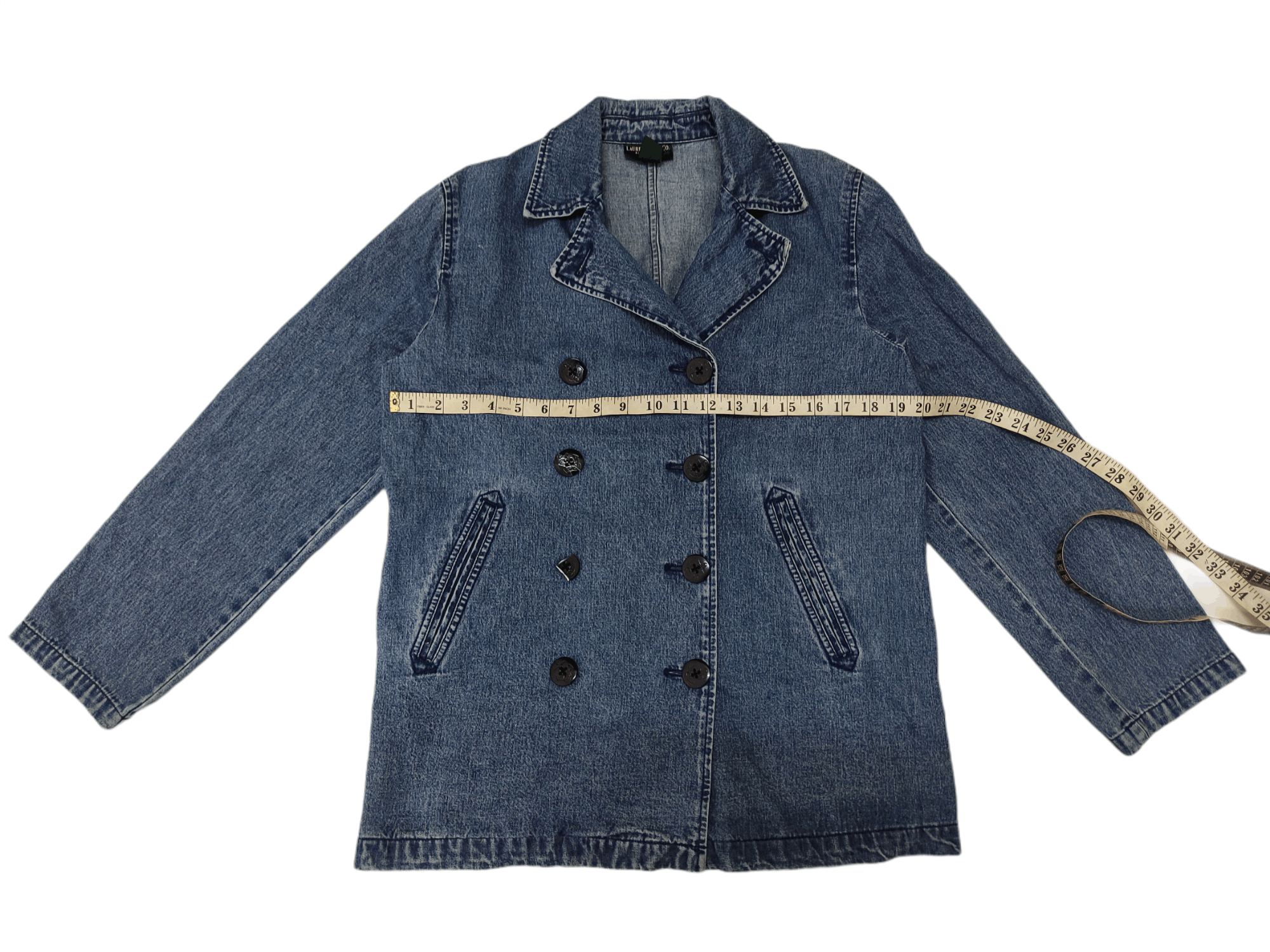 Lauren Ralph Lauren × Polo Ralph Lauren × Vintage vintage Ralph Lauren Double Breasted Denim Peacoat Size US S / EU 44-46 / 1 - 11 Thumbnail